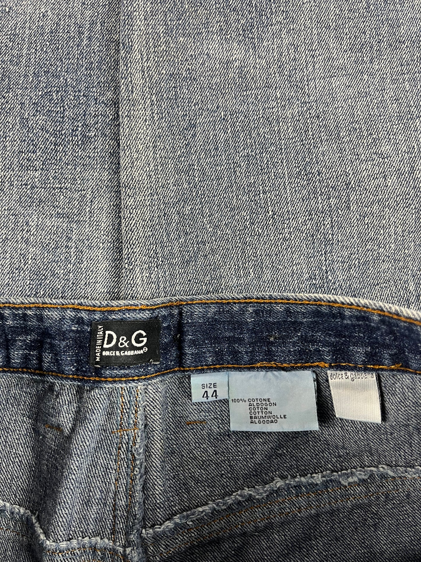 Dolce & Gabbana Blue Denim Moto Pants 2000s - M