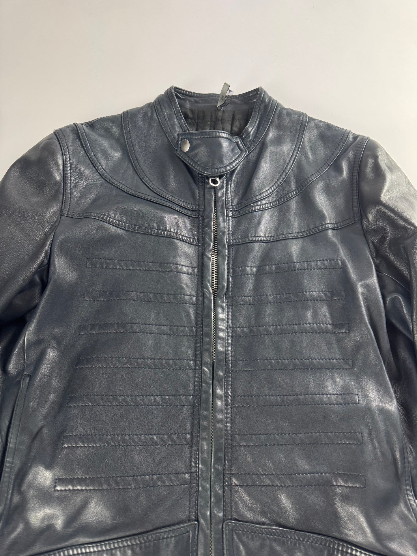 Dior Homme Napoleon Military Marine Leather Jacket FW 2008 - M