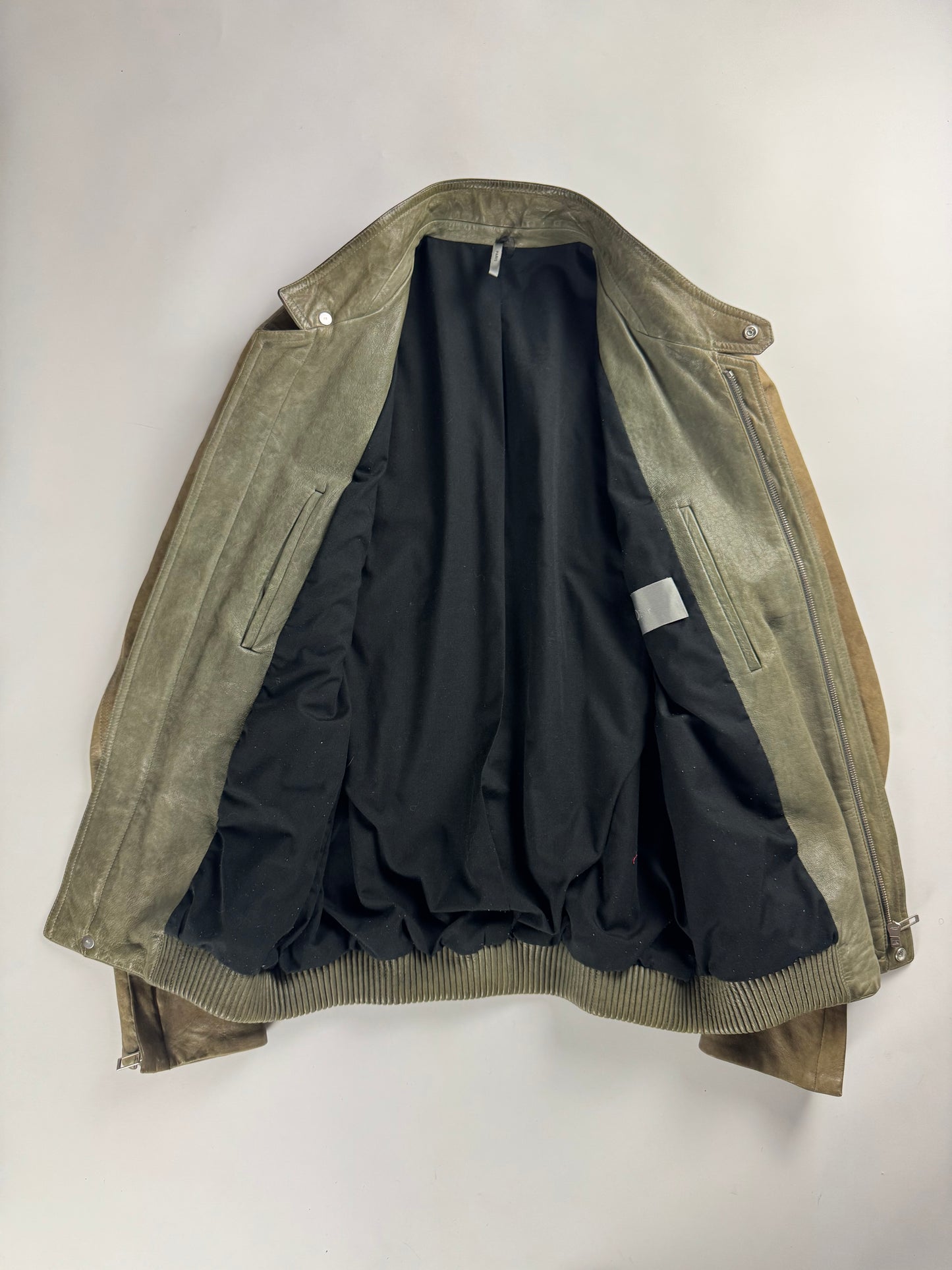 Dior Homme Sample Kris Van Assche Camel Marble Leather Jacket FW 2012 - M