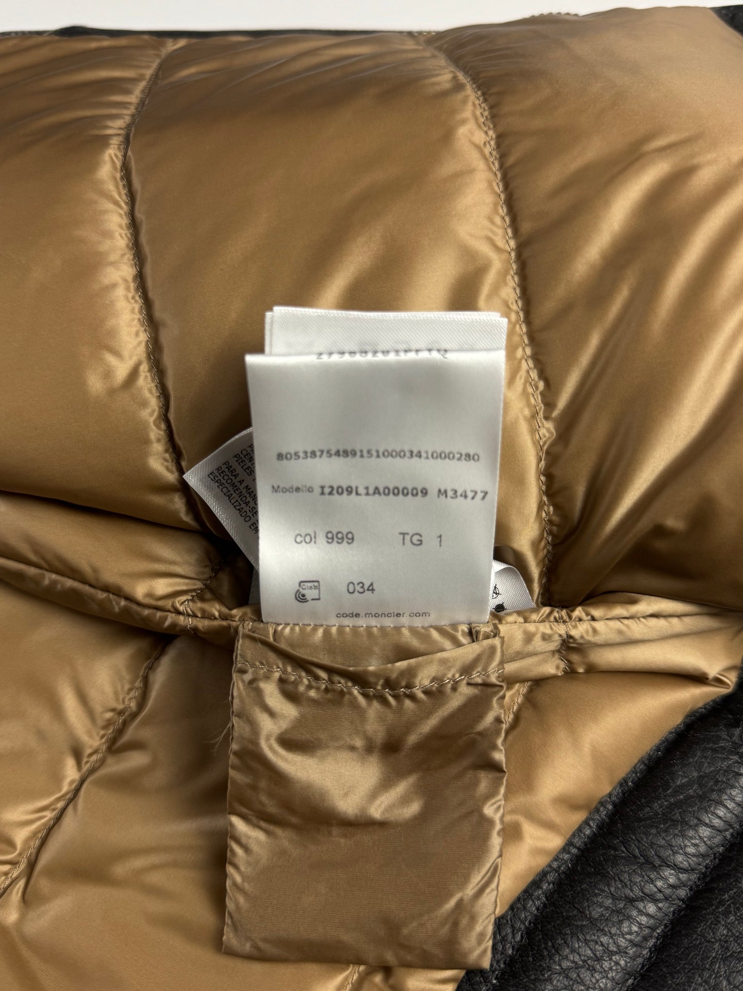 Moncler x Palm Angels Vicsek Full Grain Leather Down Moto Jacket FW 2023 - S