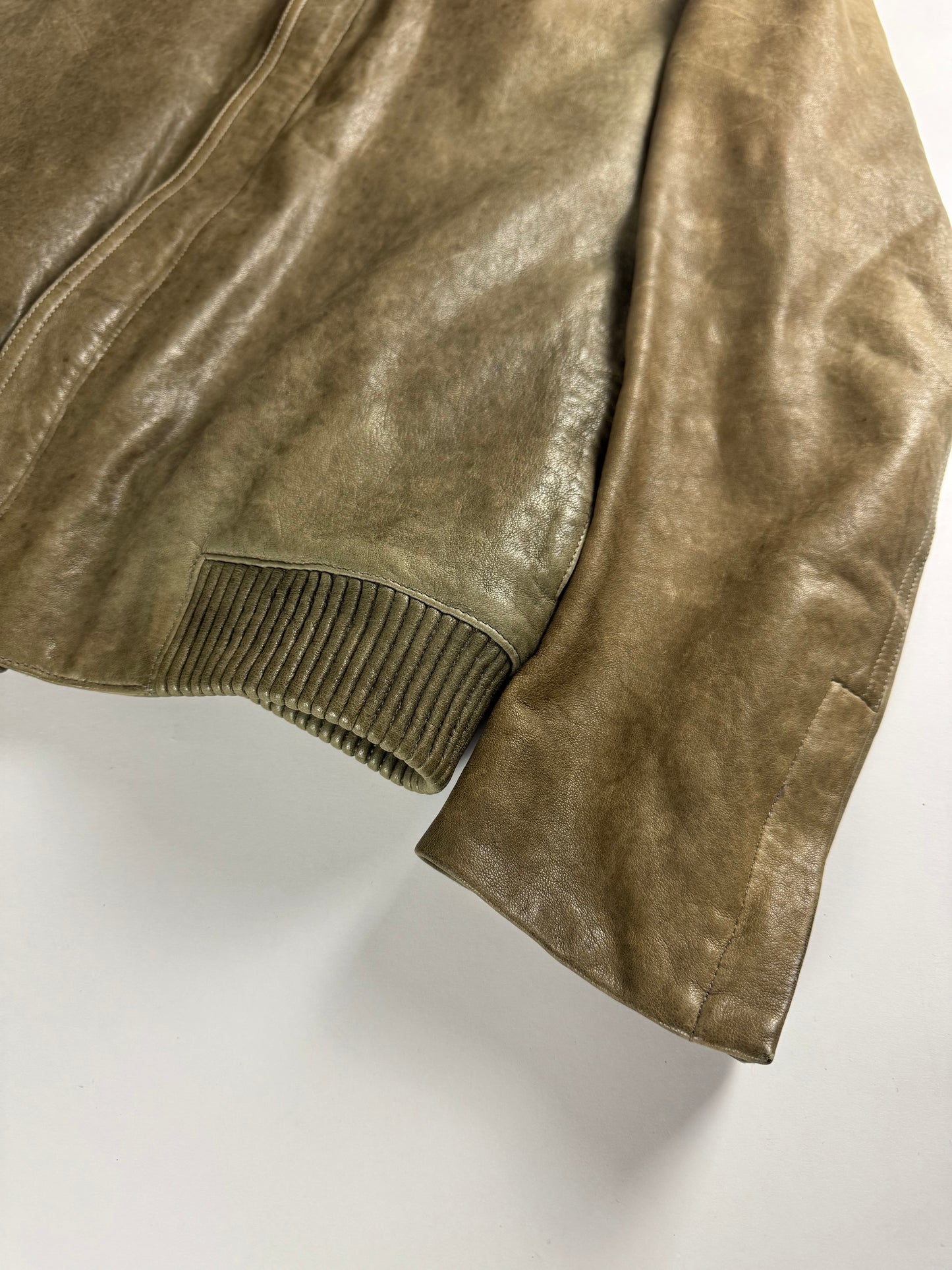 Dior Homme Sample Kris Van Assche Camel Marble Leather Jacket FW 2012 - M