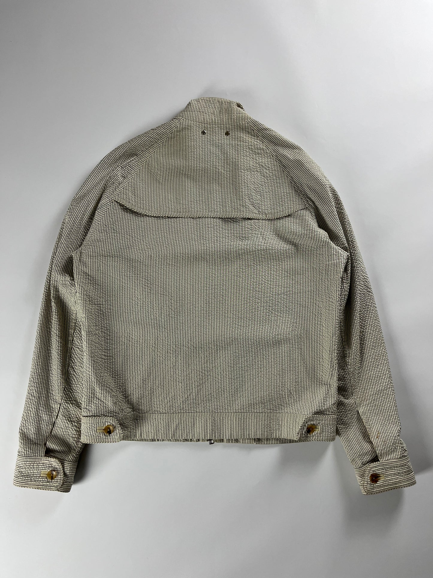 Louis Vuitton Cotton Incrusted Lambskin Leather Striped Jacket 2000s - L