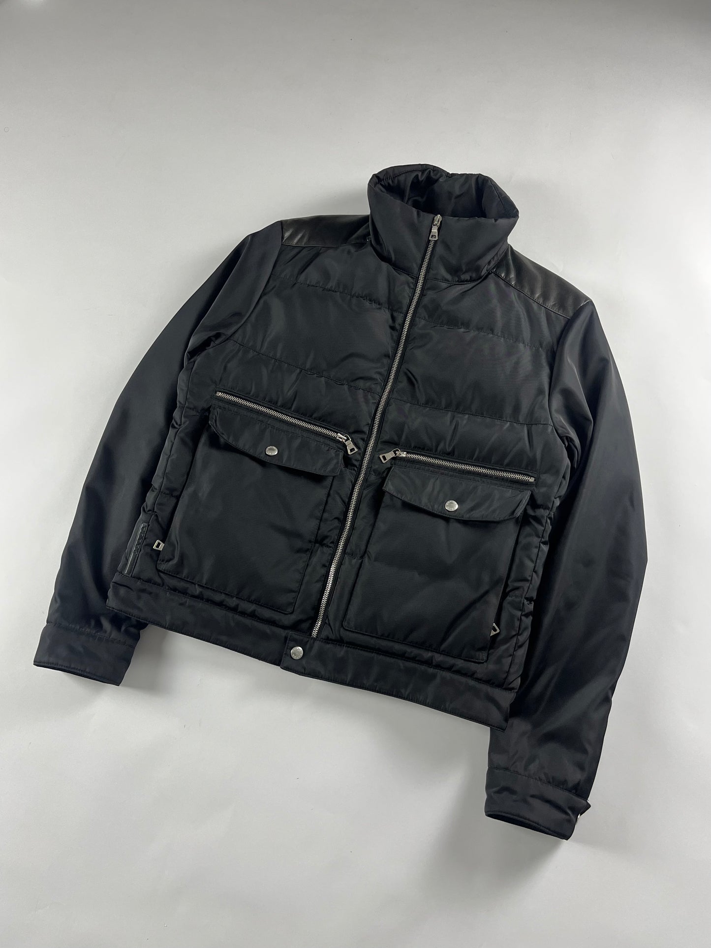 Prada Nylon Leather Padded Down Jacket FW 2010 - L