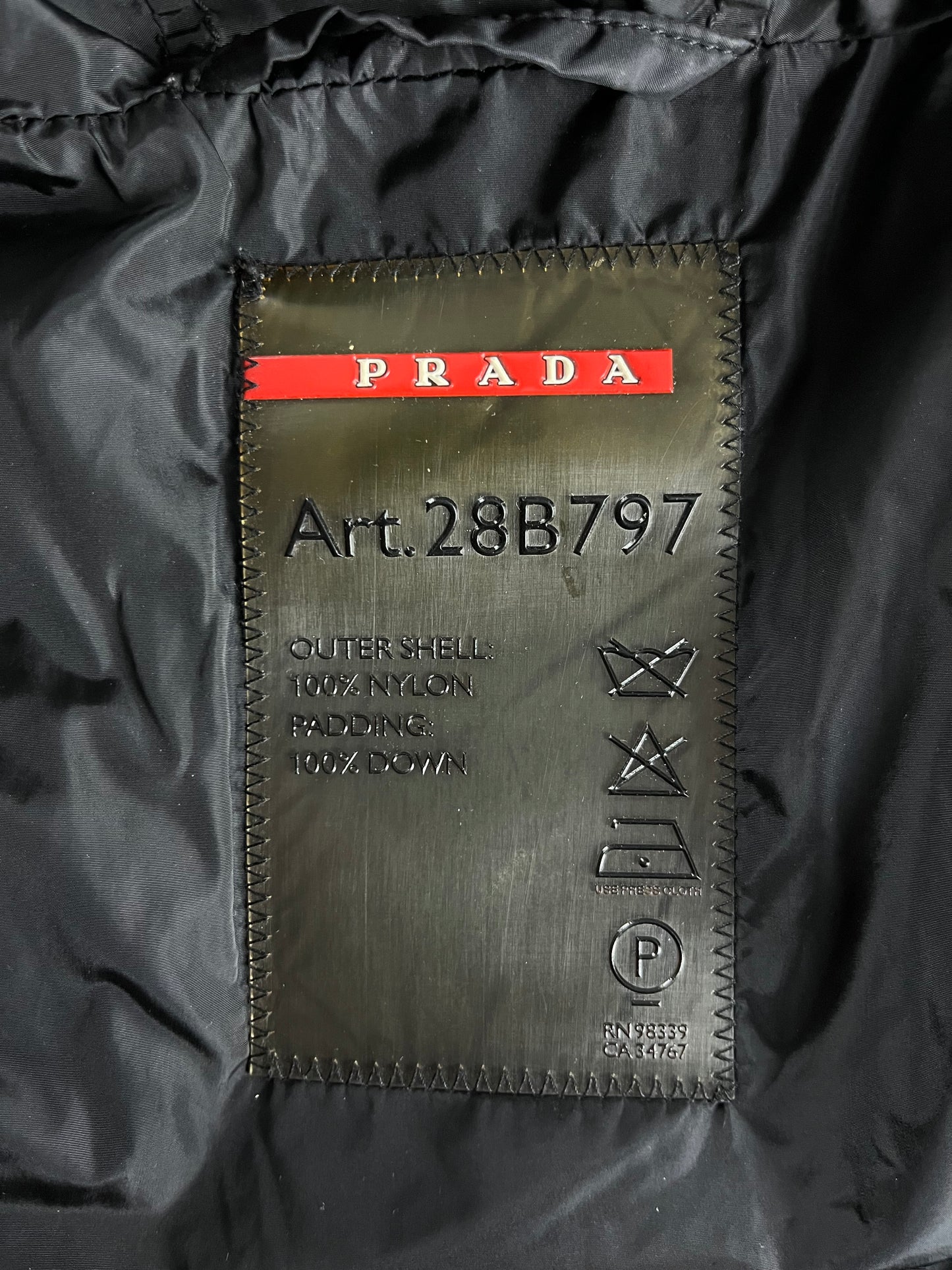 Prada Black Nylon Puffer Jacket - M