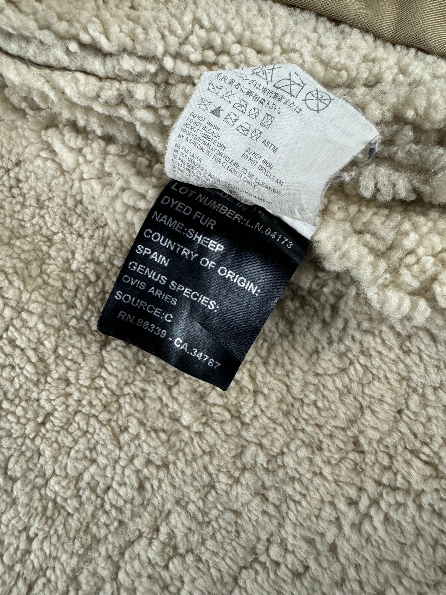 Prada Shearling Fur Lined Belted Aviator Jacket 2000s - L