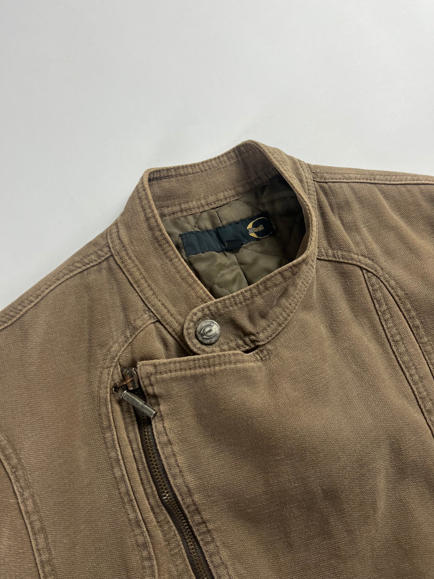 Roberto Cavalli Asymmetrical Zip Biker Jacket SS 2004 - L