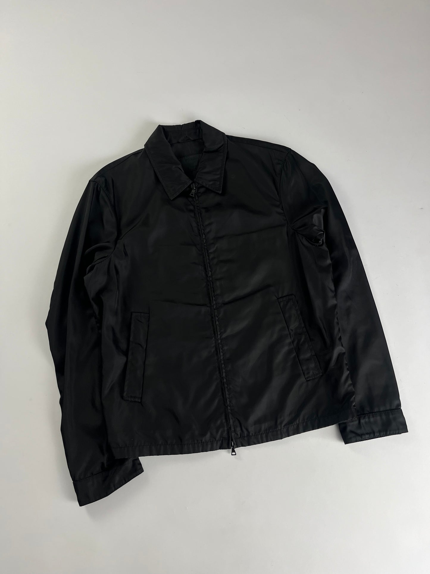 Prada Black Nylon Trucker Double Zip Light Jacket 2000s - S