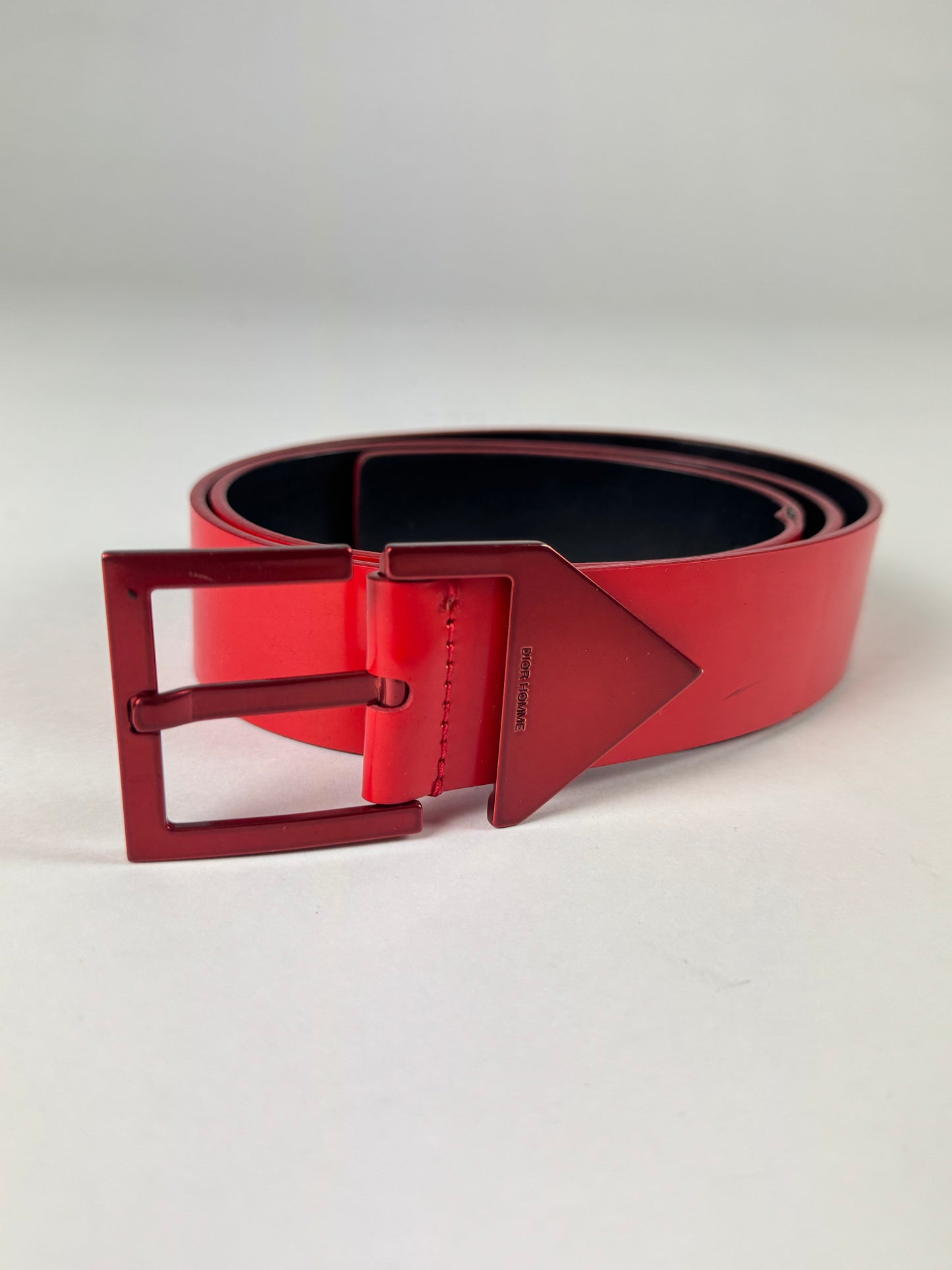 Dior Homme Sample Kris Van Assche Red Leather Belt SS 2009 - 90 CM