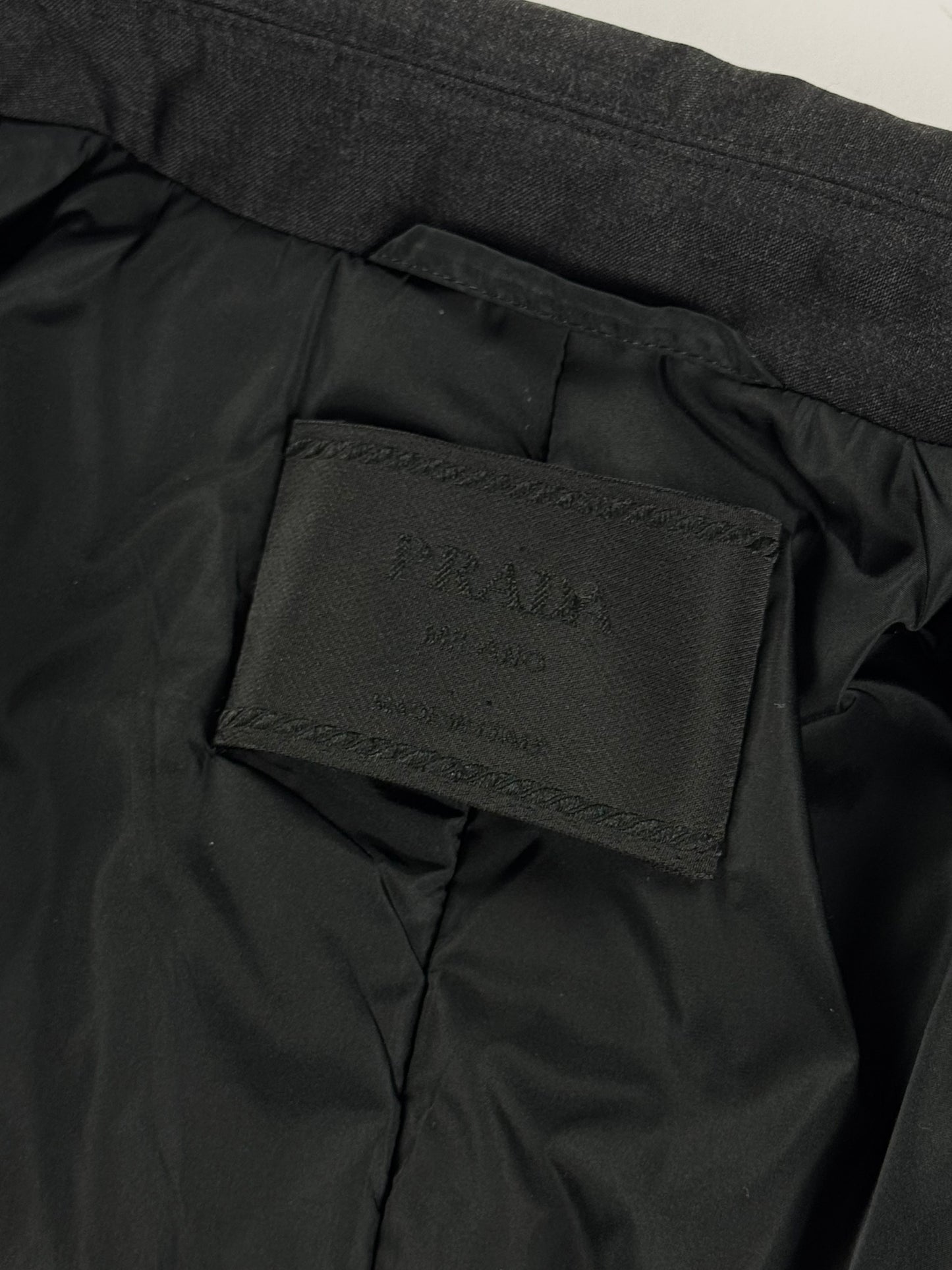 Prada Dark Grey Minimalist Strapped Coat FW 1998 - M