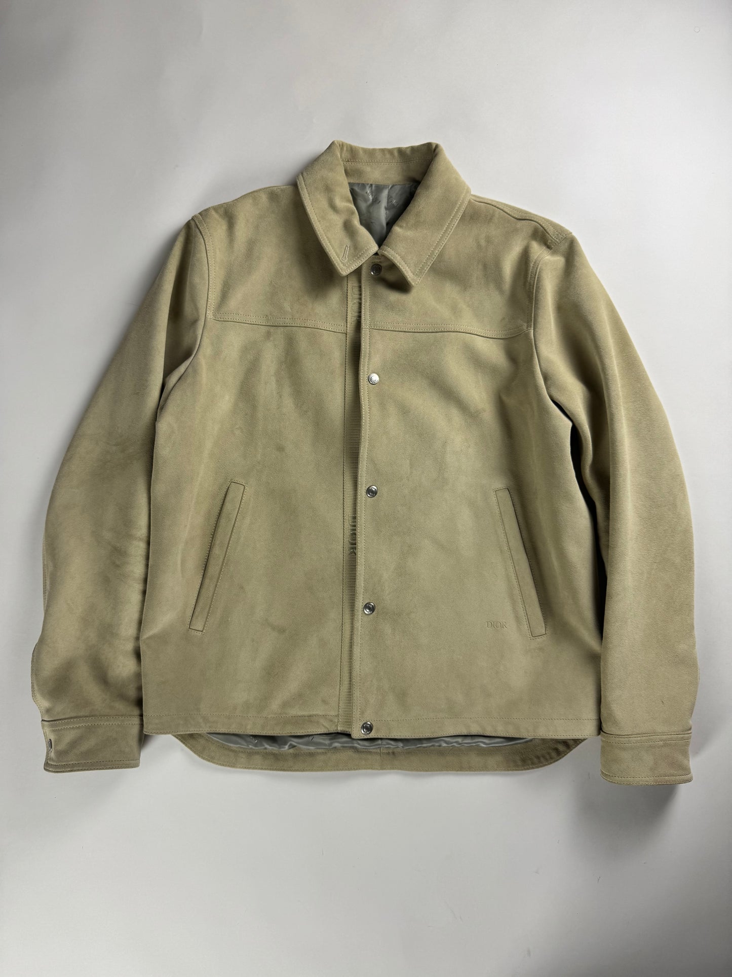 Dior Beige Suede Leather Overshirt Jacket SS 2020 - L