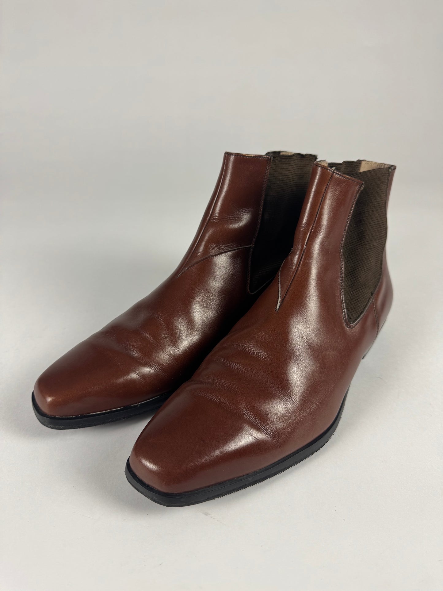 Thierry Mugler Brown Leather Chelsea Boots 2000s - 43,5 EU