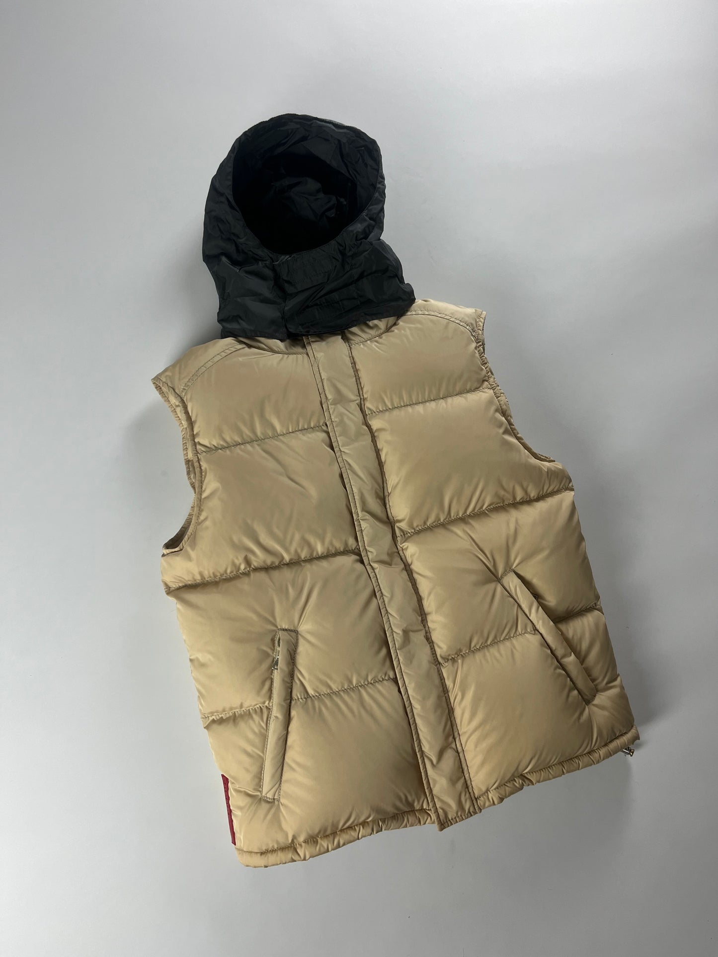 Prada Linea Rossa Cream Puffer Vest 2000s - S