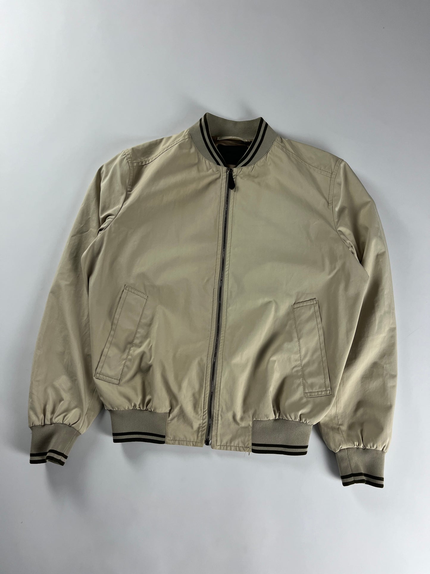 Prada Classic Cream Nylon Modern Bomber Jacket SS 2010 - L
