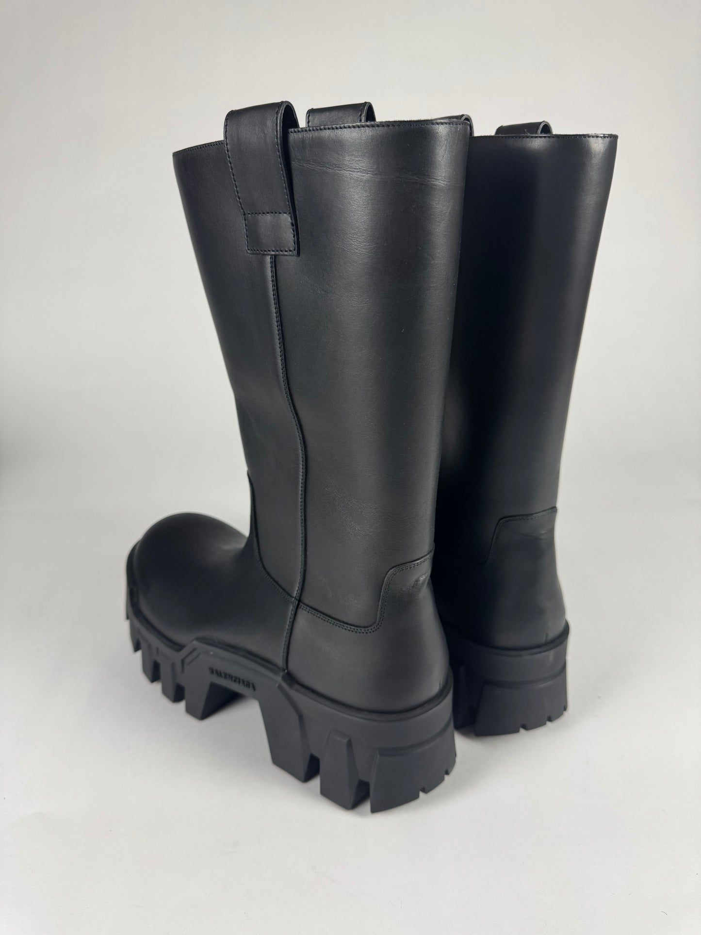 Balenciaga Black Bulldozer Vegetable Tanned Calfskin High Leather Boots SS 2022 - 43 EU