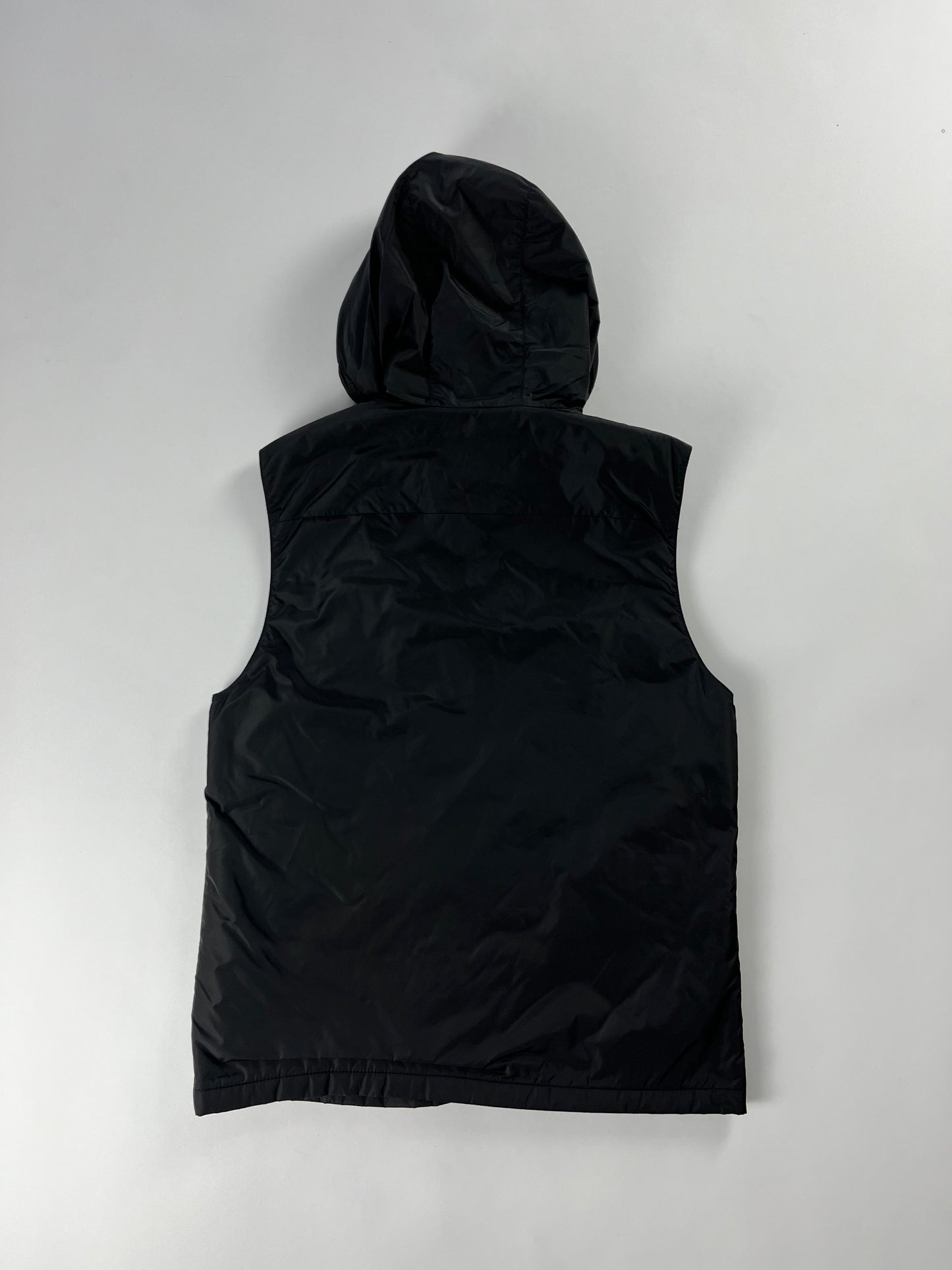 Prada Black Hooded Shell Vest 2000s - M