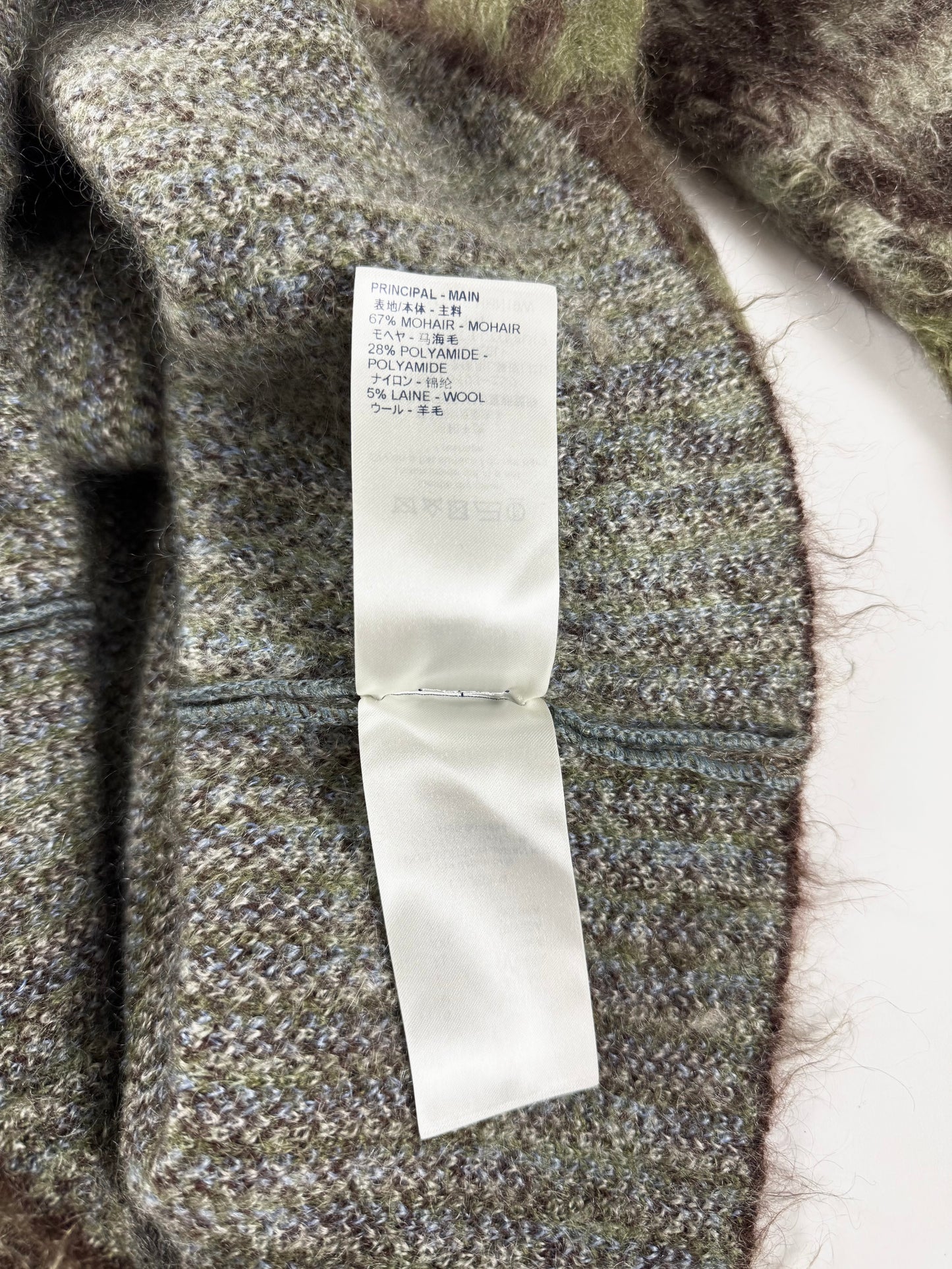 Louis Vuitton Camouflage Mohair Turtleneck Sweater Green Brown Blue Fuzzy FW 2019 - XS