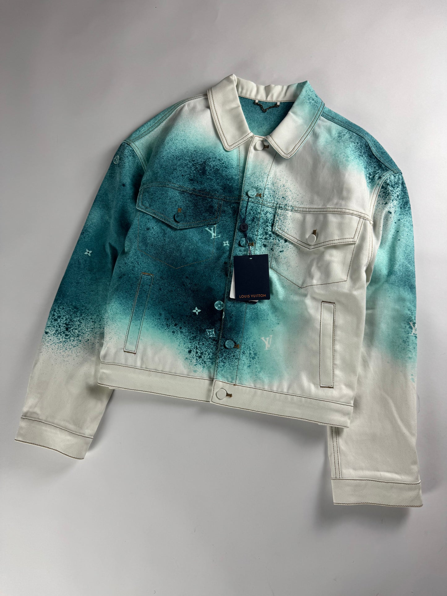 Louis Vuitton Sprayed Monogram Denim Trucker Jacket SS 2023 - M