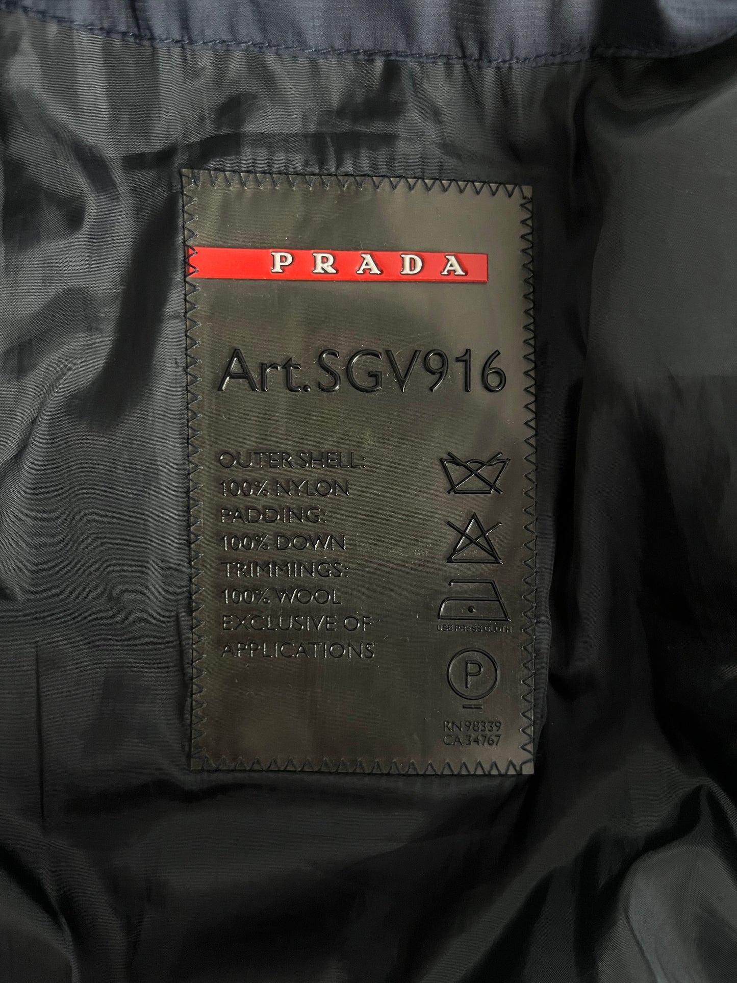 Prada Navy Nylon Puffer Down Jacket FW 2007 - M