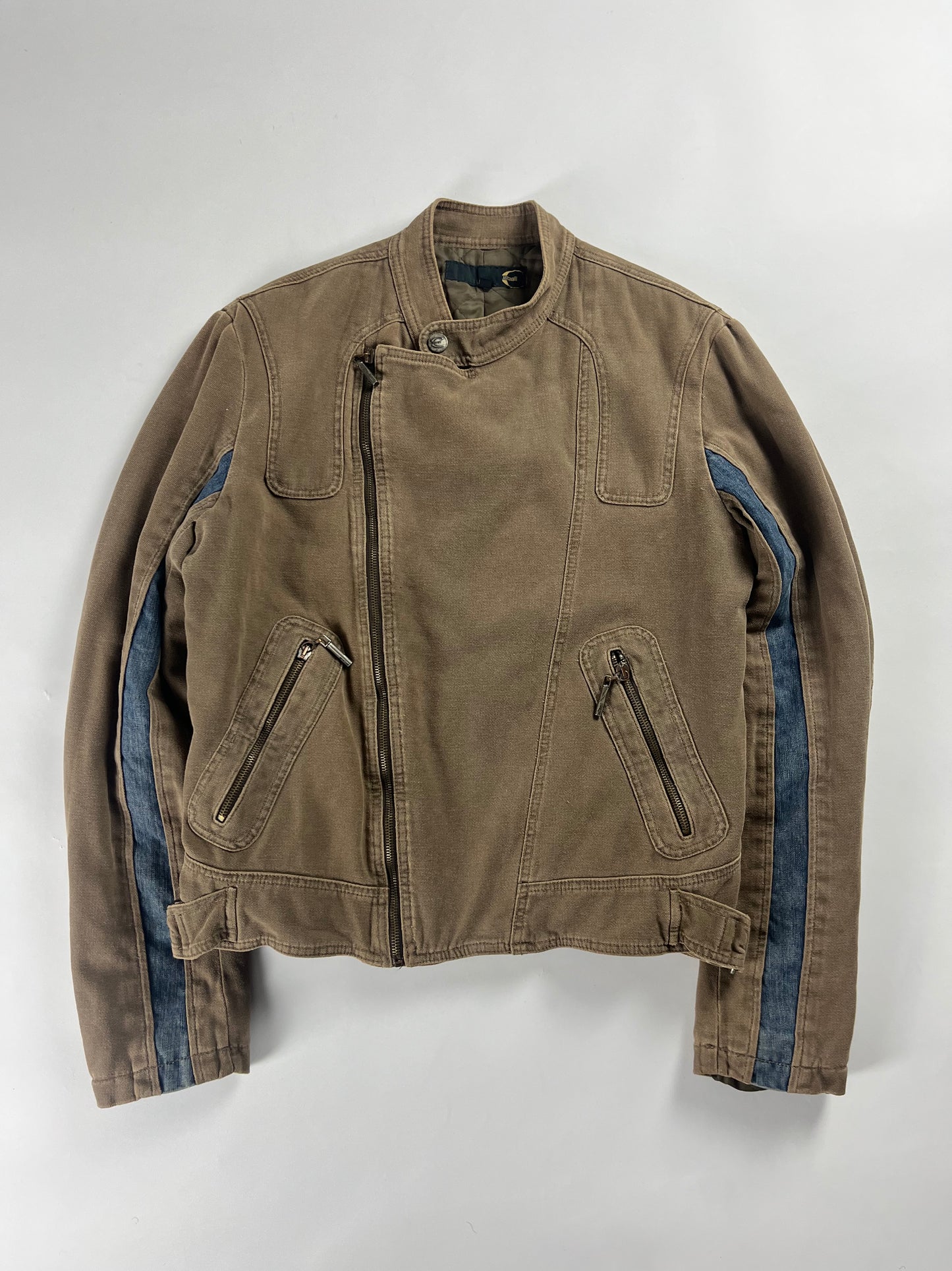 Roberto Cavalli Asymmetrical Zip Biker Jacket SS 2004 - L