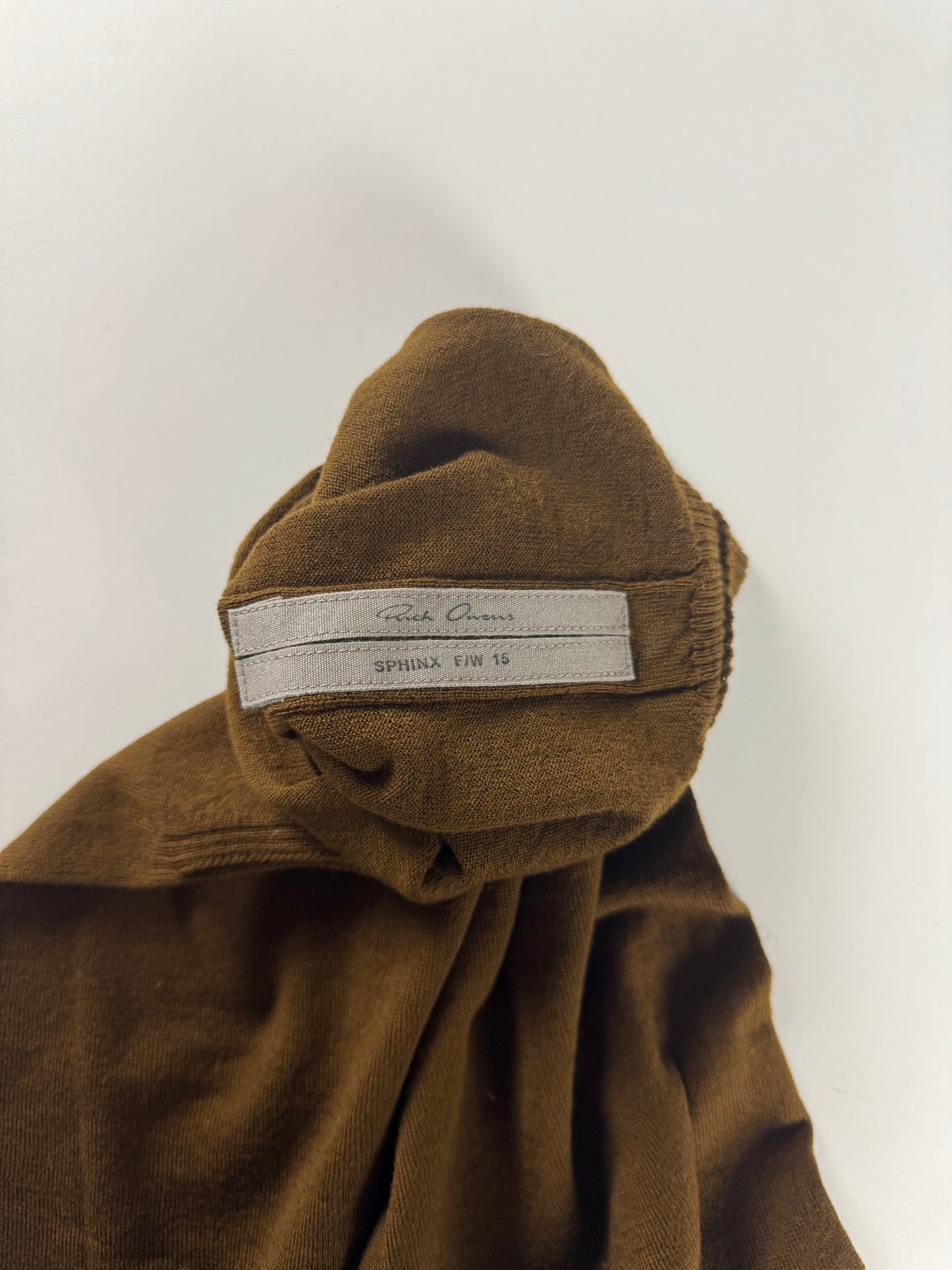Rick Owens Sphinx Mustard Brown Funnel Top FW 2015 - S