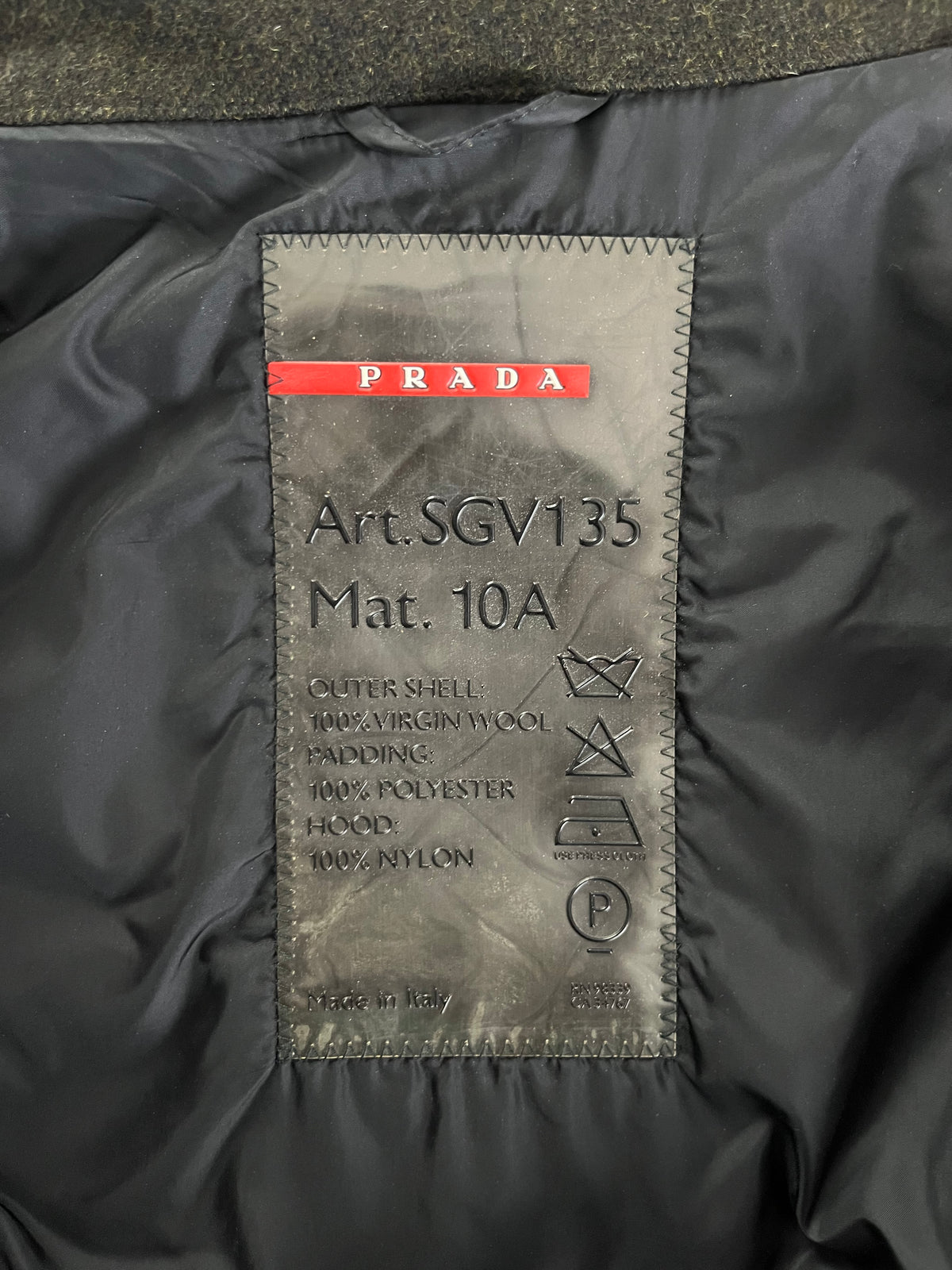 Prada Linea Rossa Dark Wool Coat FW 1999 - XL