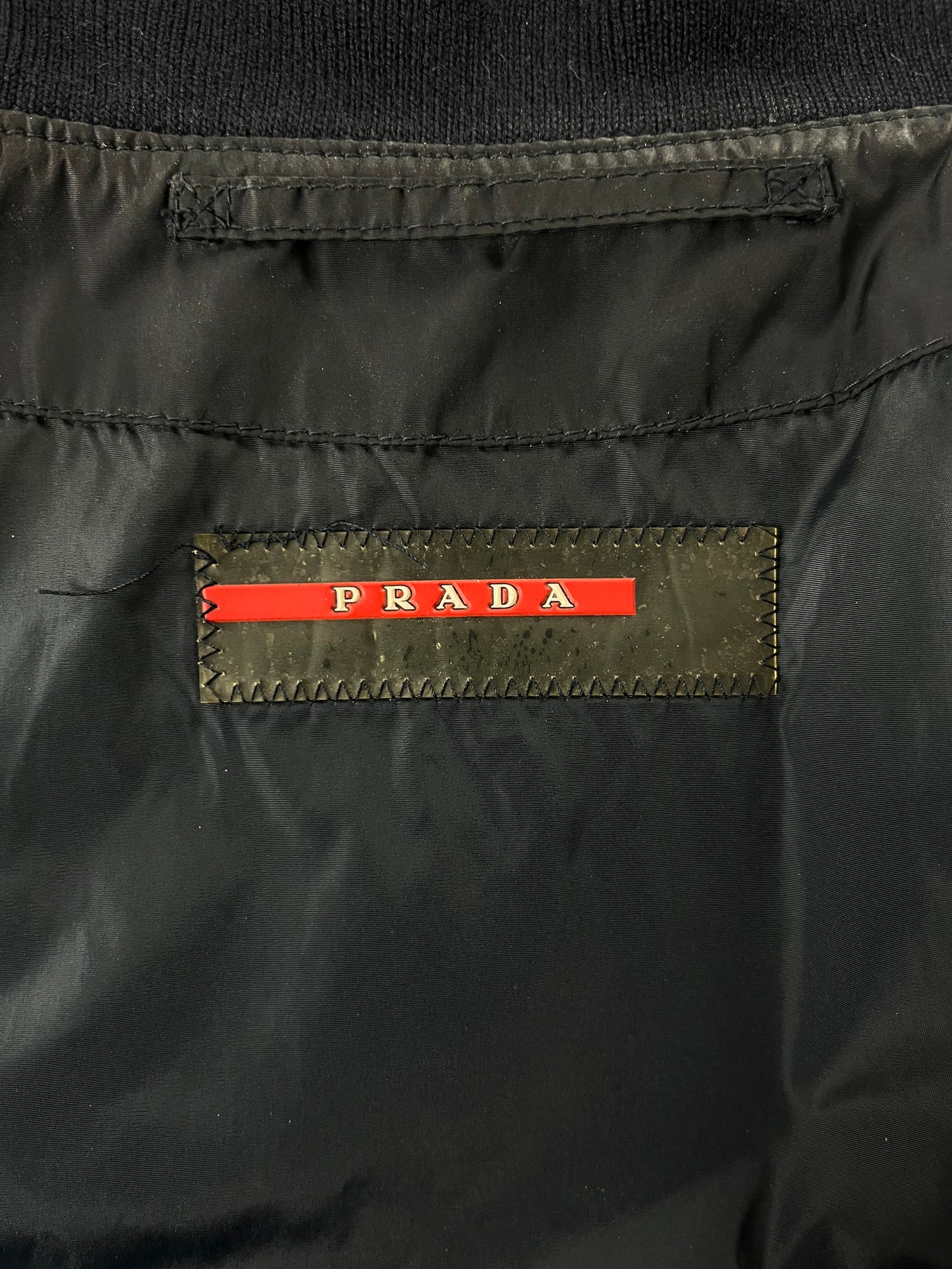 Prada Navy Lined Sleeve Bomber Jacket FW 2007 - M