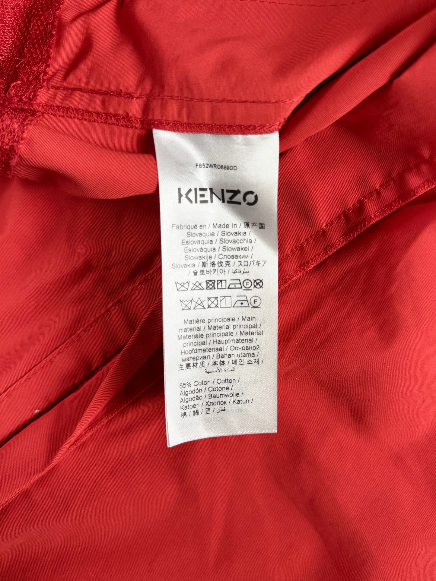 Kenzo Red Cotton Multi Pocket Utility Cargo Mesh Panel Zip Front Dress - S
