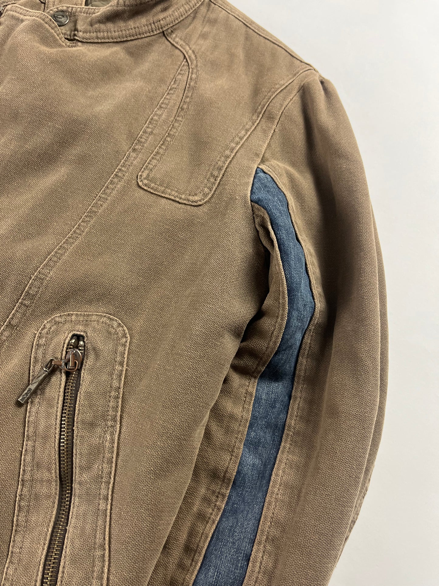 Roberto Cavalli Asymmetrical Zip Biker Jacket SS 2004 - L