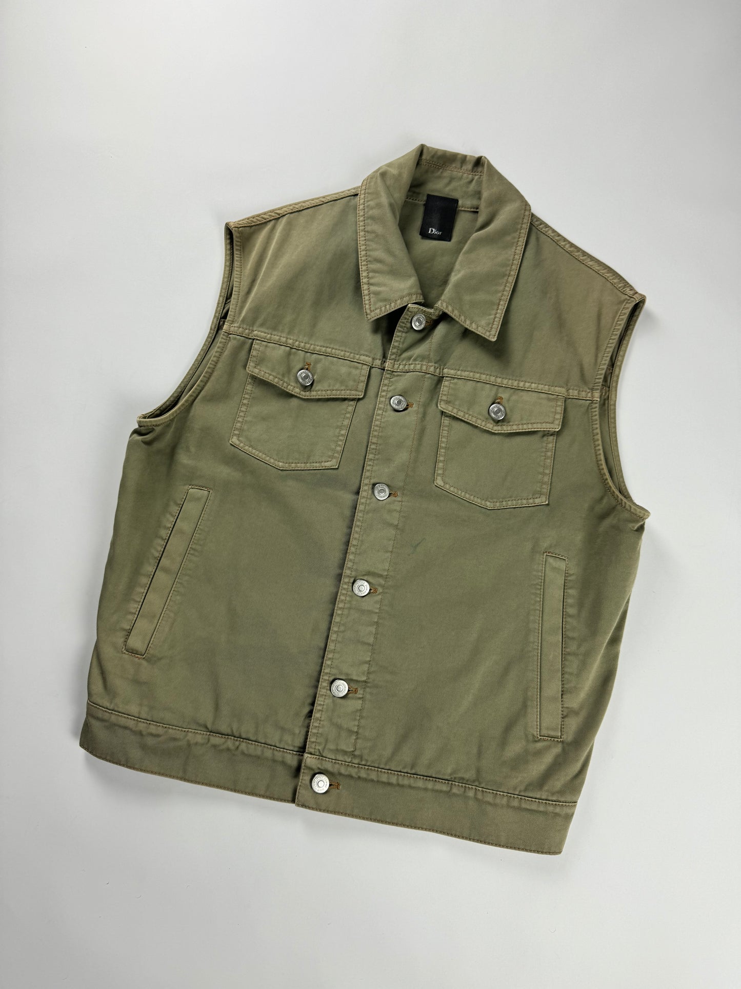 Dior Homme Sample Hedi Slimane "Strip" Raw Sleeveless Jacket SS 2004 - M