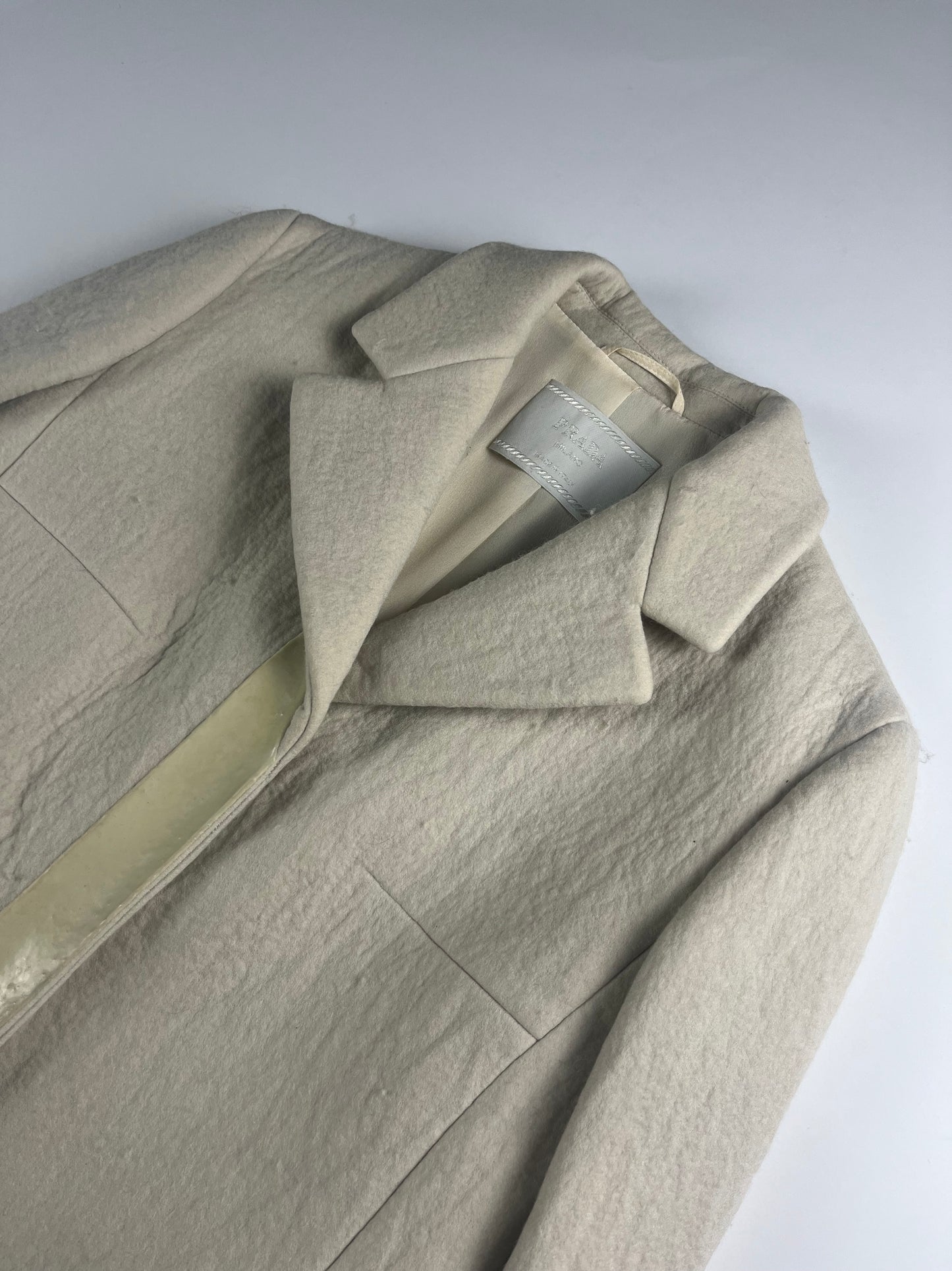 Prada Cream White Wool Double Breasted Wool Coat FW 1998 - S