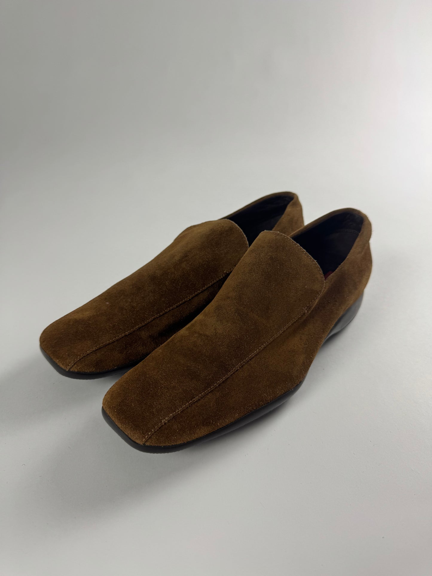 Prada Siena Brown Suede Loafers FW 1999 - 38,5 IT/39,5 EU