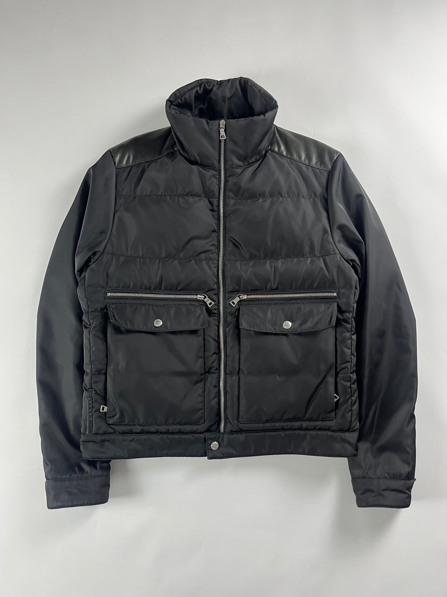 Prada Nylon Leather Padded Down Jacket FW 2010 - L