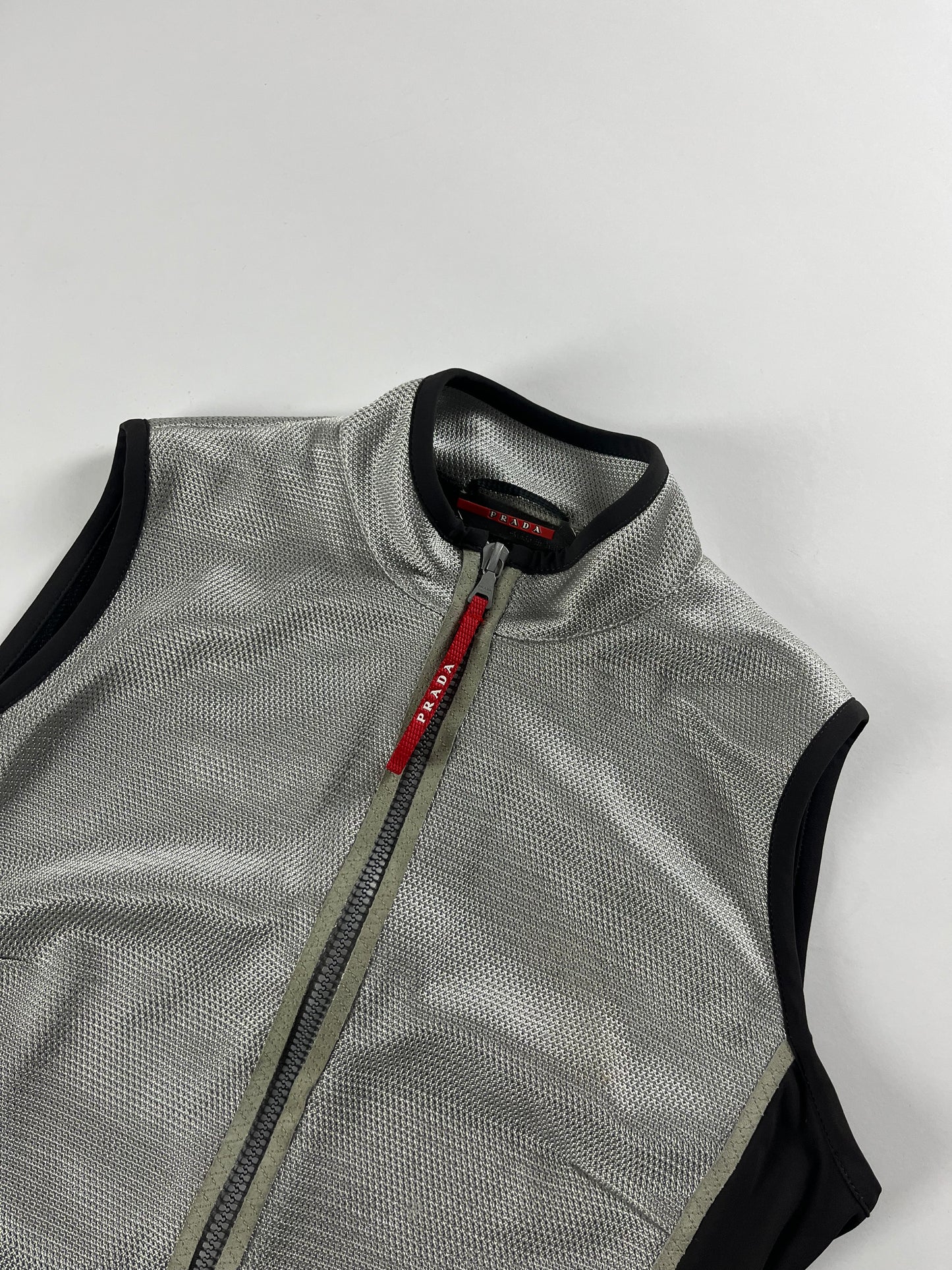 Prada Crop Mesh Zipper Vest SS 2000 - S