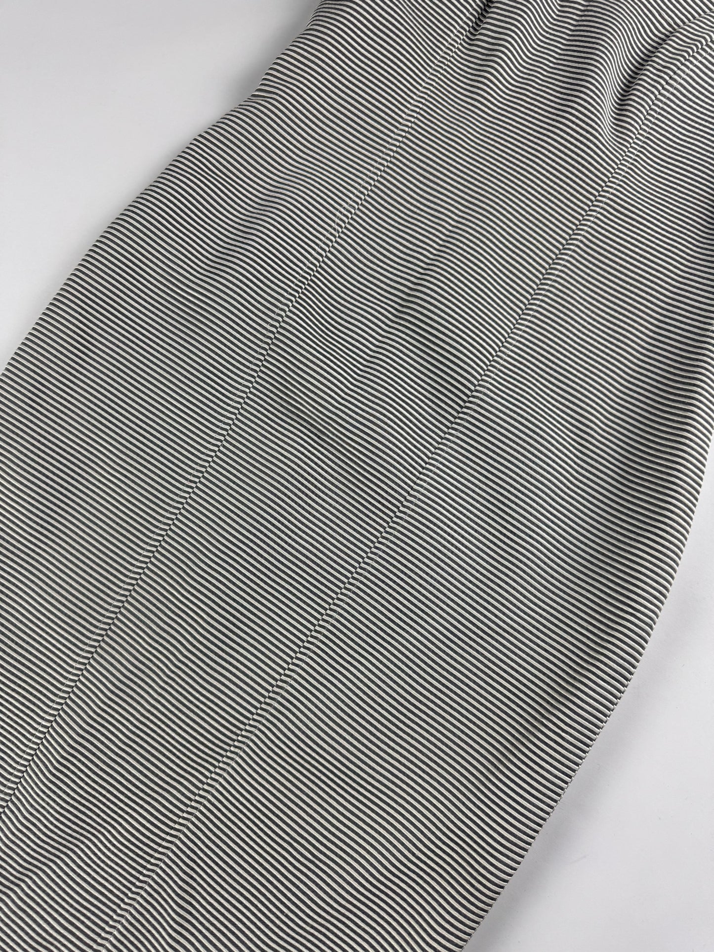 Lanvin Elegant Short Sleeve Stripe Dress 1970s - M