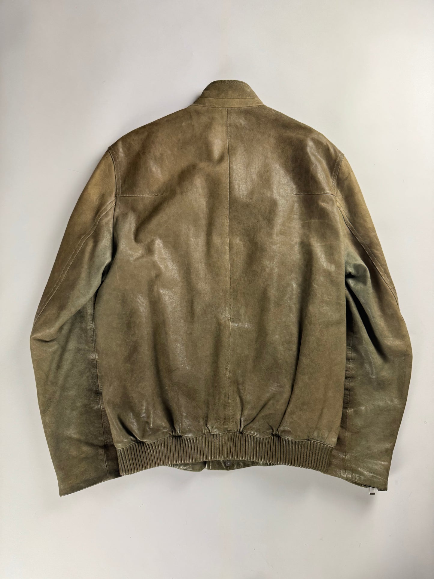 Dior Homme Sample Kris Van Assche Camel Marble Leather Jacket FW 2012 - M