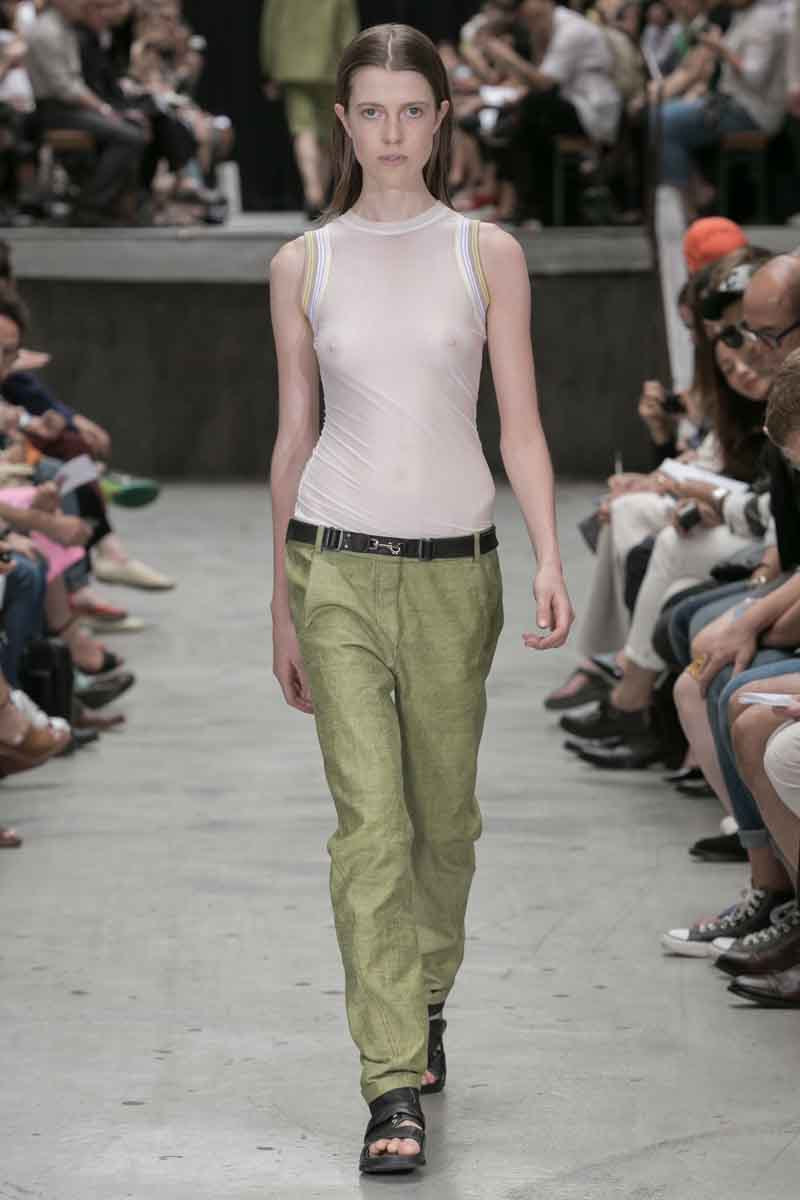 Y/Project Sample Washed Green Straight Pants SS 2015 - S