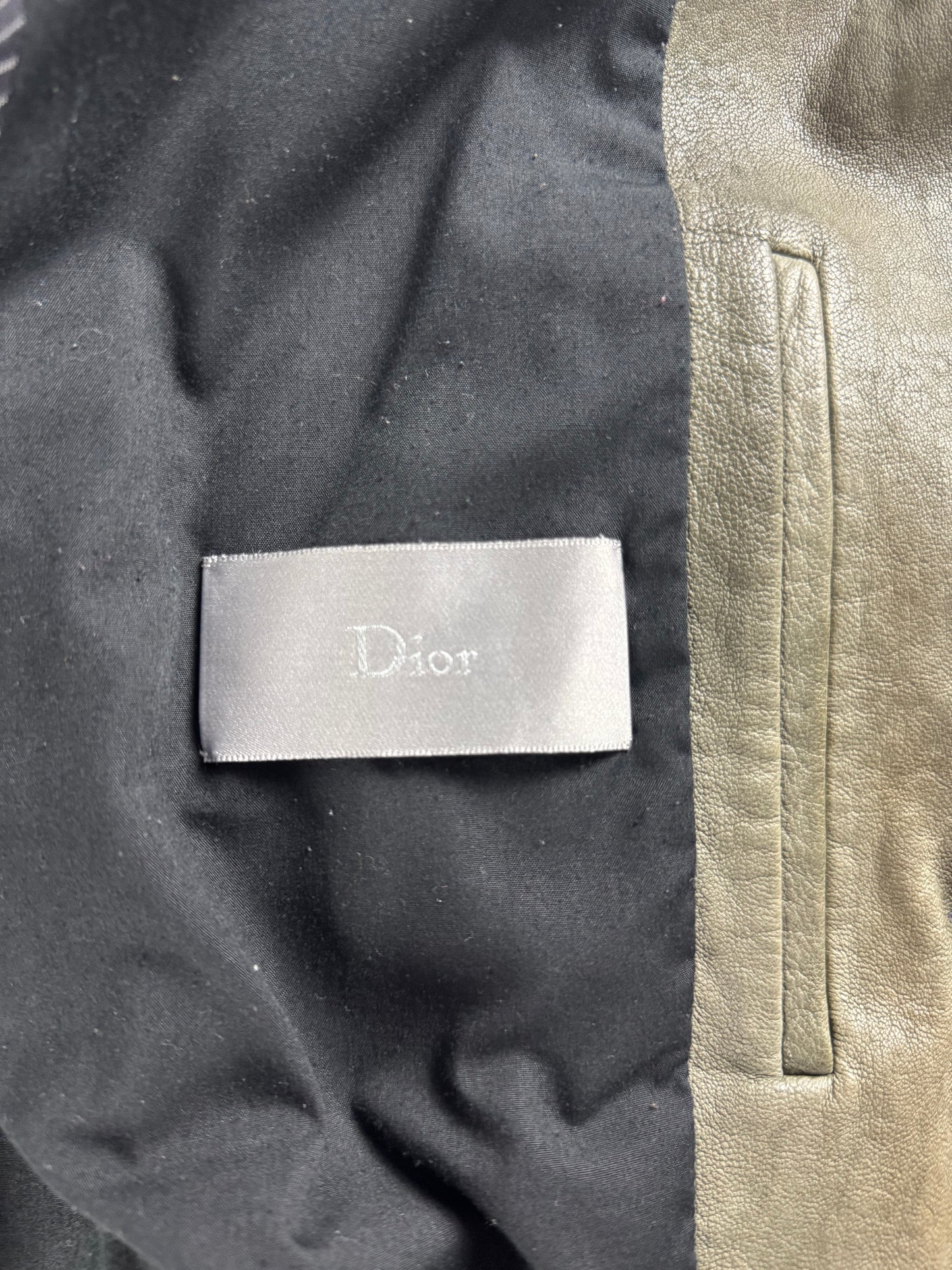 Dior Homme Sample Kris Van Assche Camel Marble Leather Jacket FW 2012 - M
