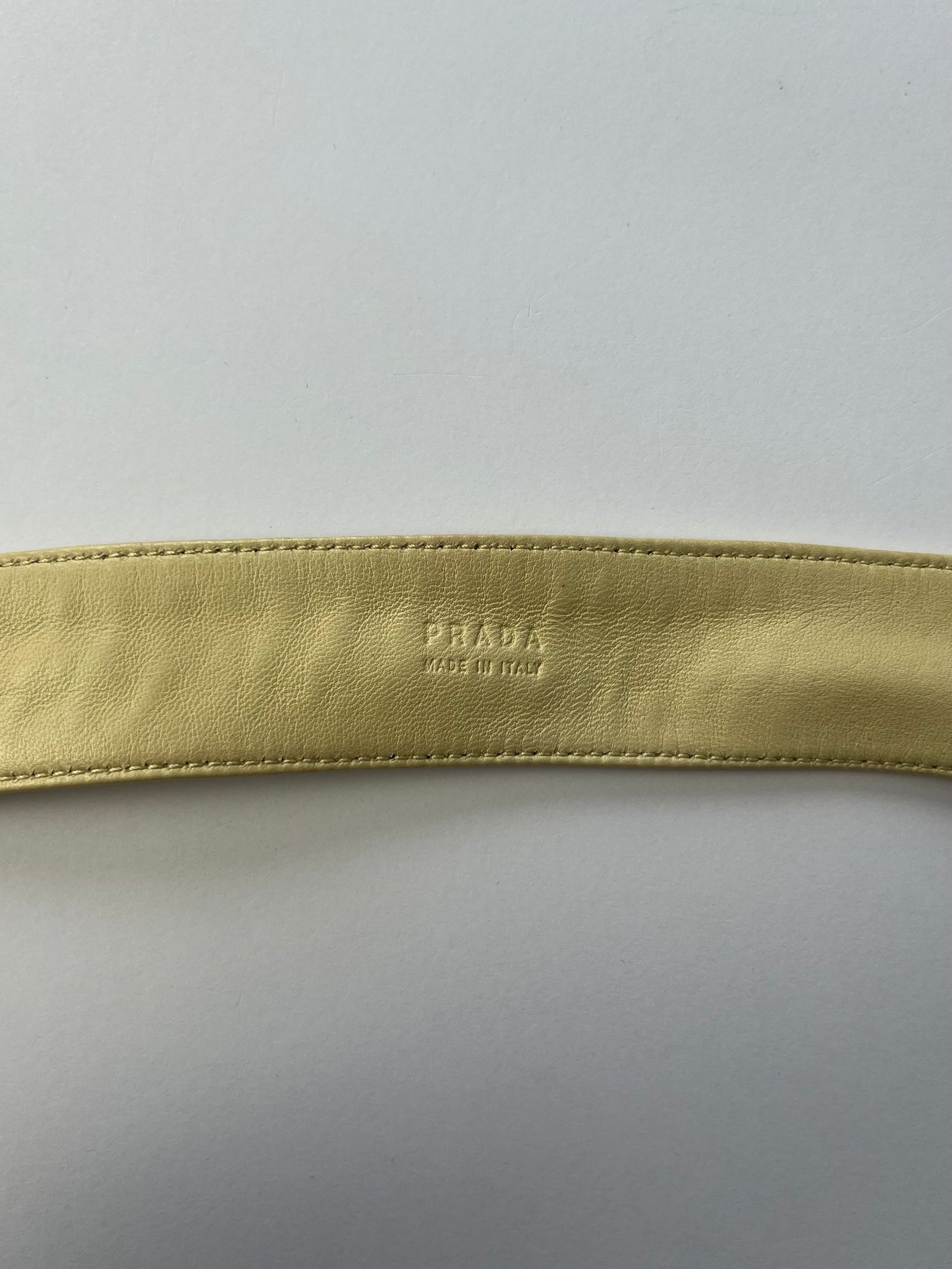 Prada Cream Leather Translucent Belt FW 1999 - 80 CM