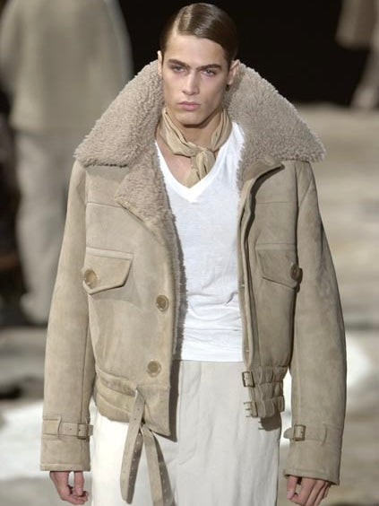 Gucci Tom Ford Suede Camel Shearling Jacket FW 2002 - XL