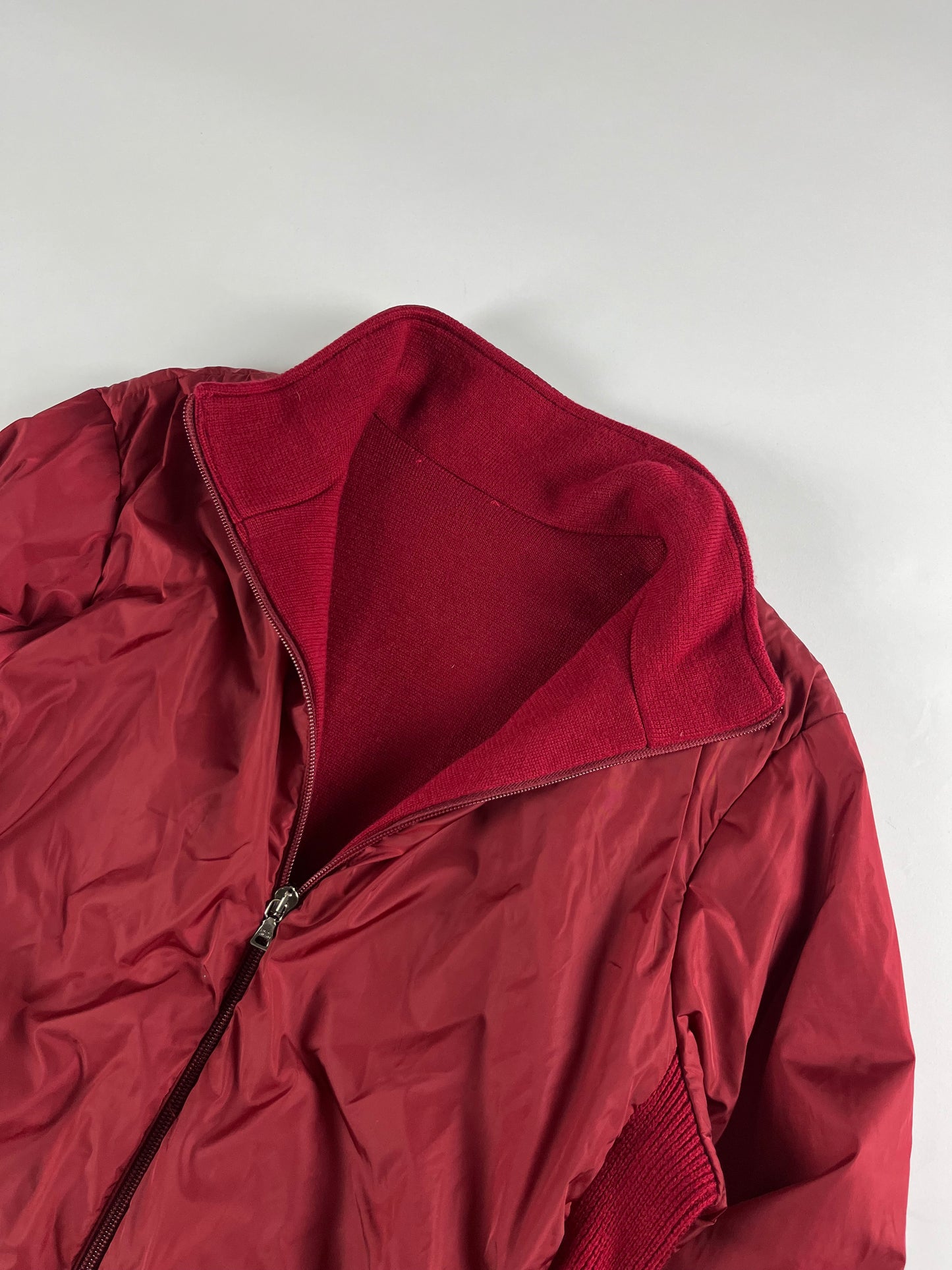 Prada Linea Rossa Red Hybrid Nylon Zipper Jacket SS 2000 - M