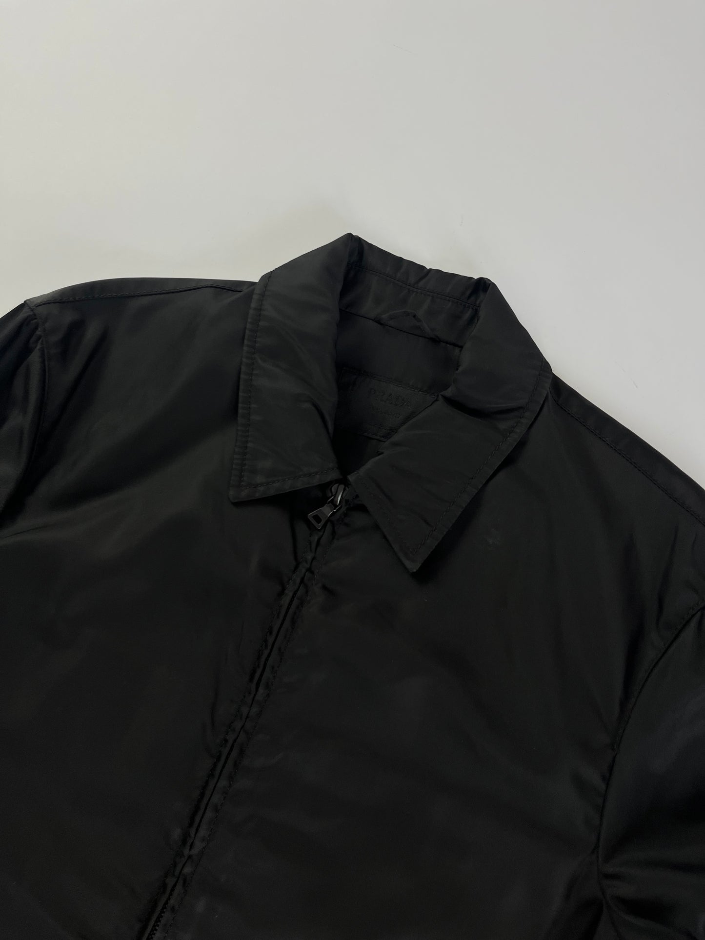 Prada Black Nylon Trucker Double Zip Light Jacket 2000s - S