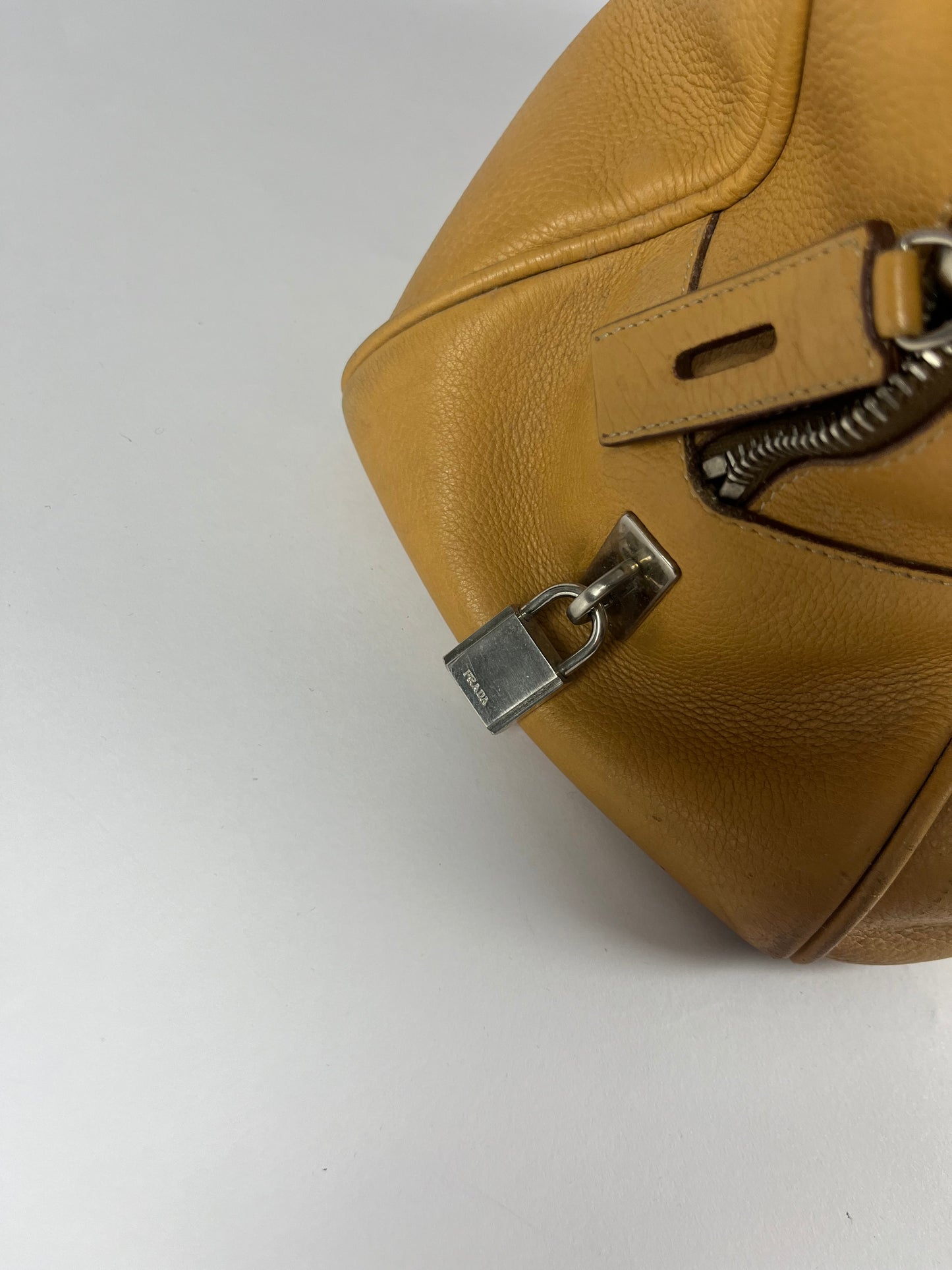 Prada Maxi Camel Leather Bowling Hand Bag FW 2000 - OS