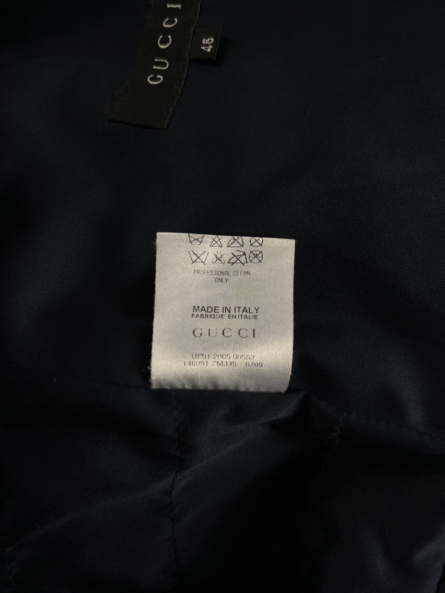 Gucci Leather Trim Wool Peacoat FW 2005 - S