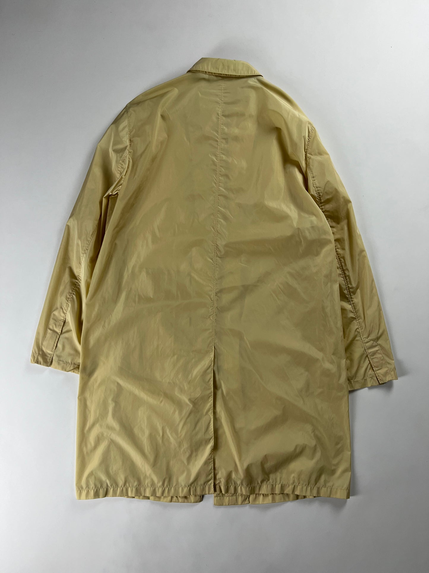 Prada Translucent Yellow Nylon Strapped Long Light Jacket SS 1998 - S