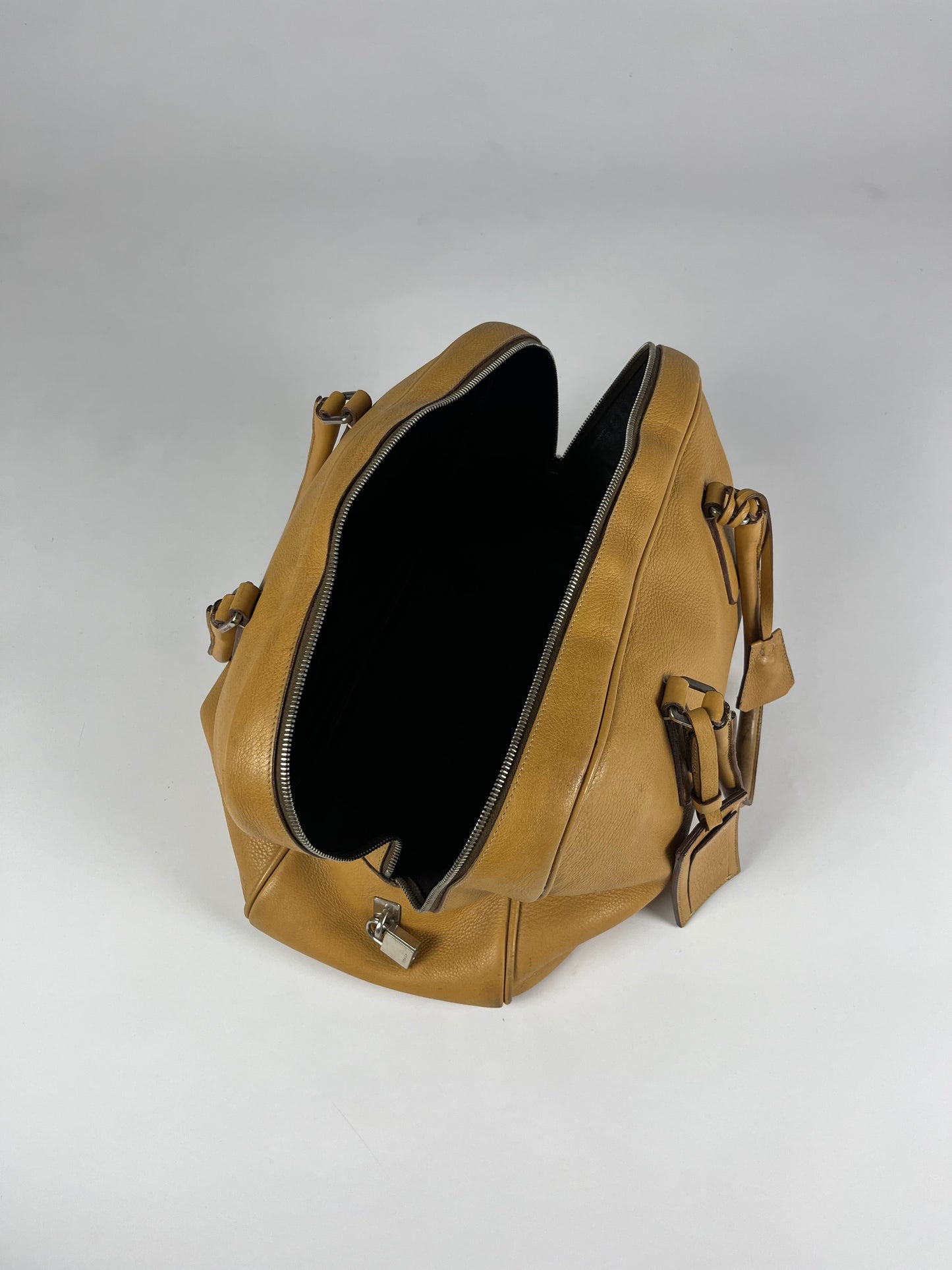Prada Maxi Camel Leather Bowling Hand Bag FW 2000 - OS