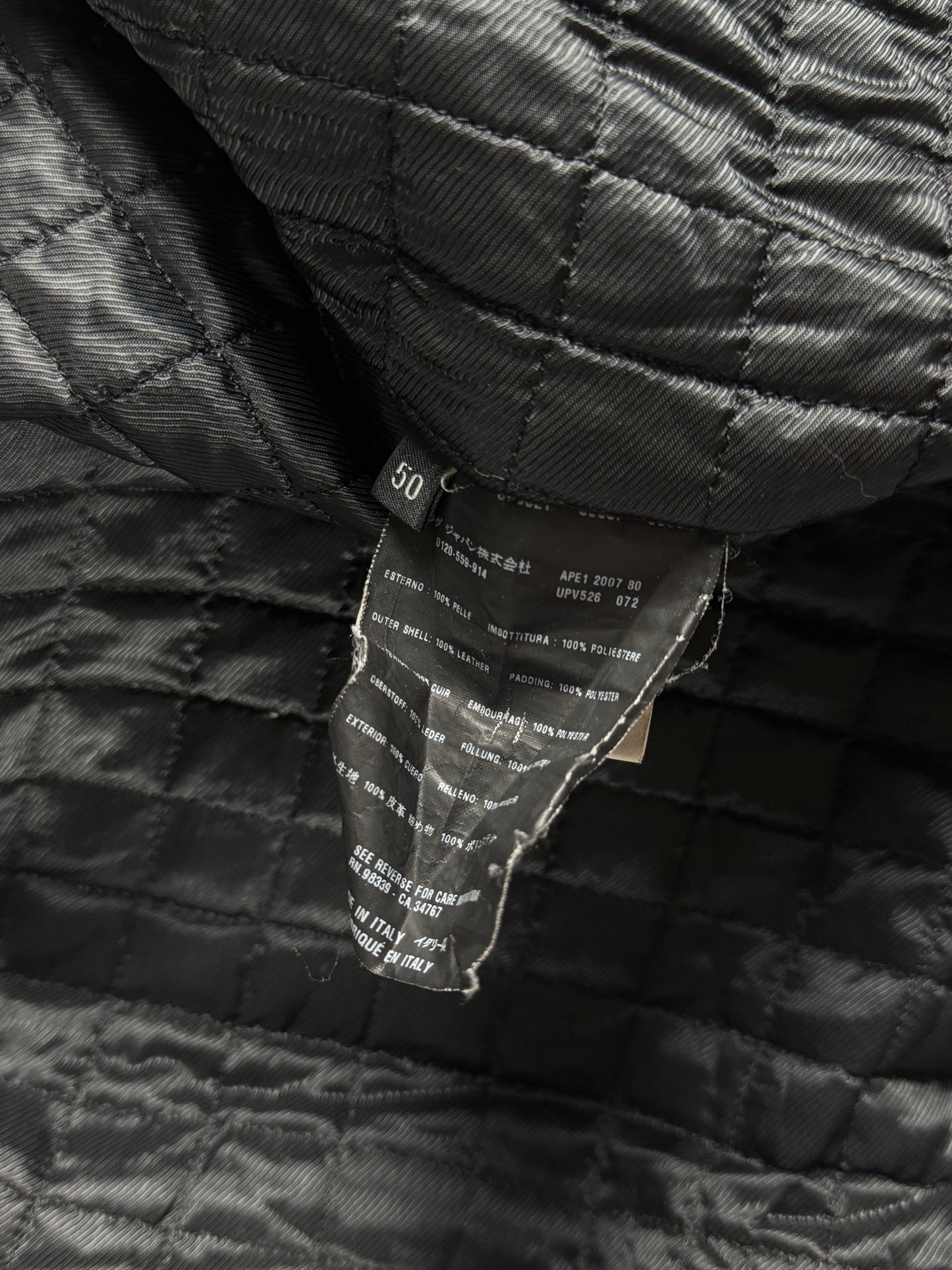 Prada Plissé Collar Leather Bomber Jacket FW 2007 - M