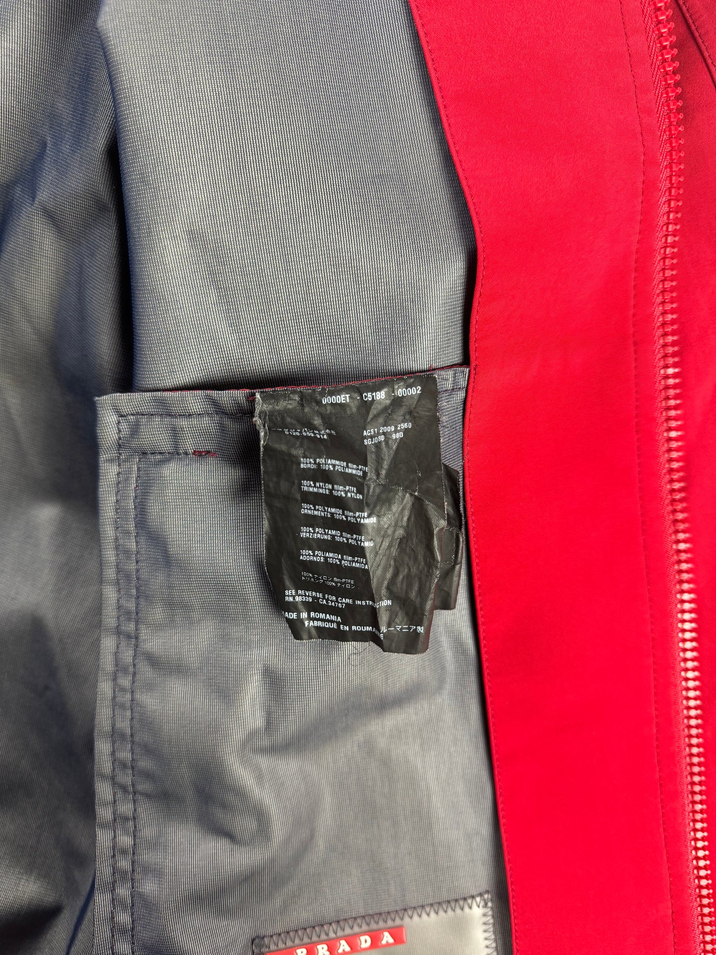 Prada Sport Red Nylon Bomber Jacket FW 2009 - S