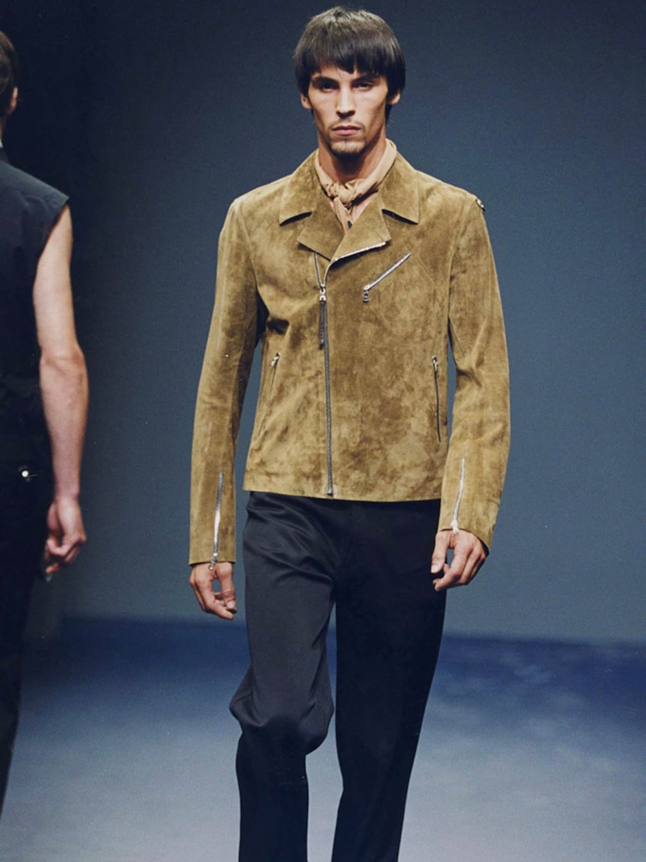 Prada Brushed Camel Suede Leather Perfecto Biker Jacket SS 2000 - M