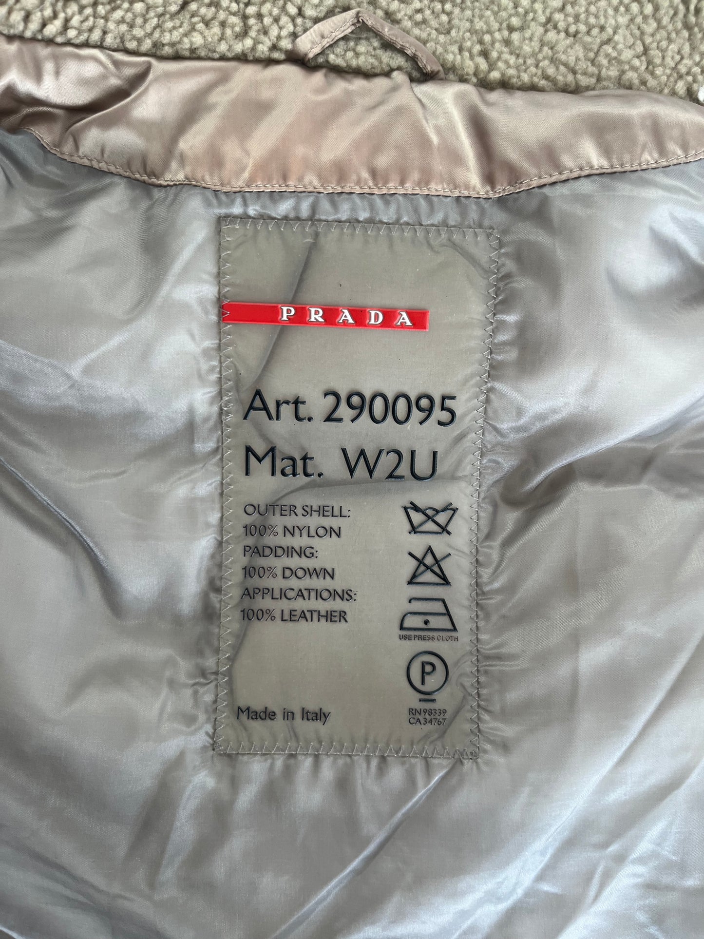 Prada Puffer Belted Collar Down Vest 2000s - S