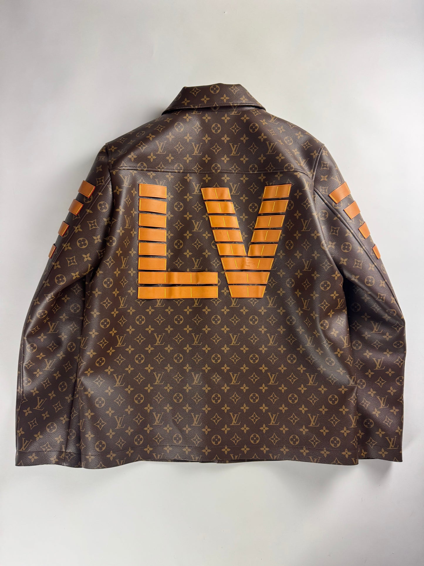 Louis Vuitton Nigo LV toile Monogram Military Leather Jacket Resort 2022 - L